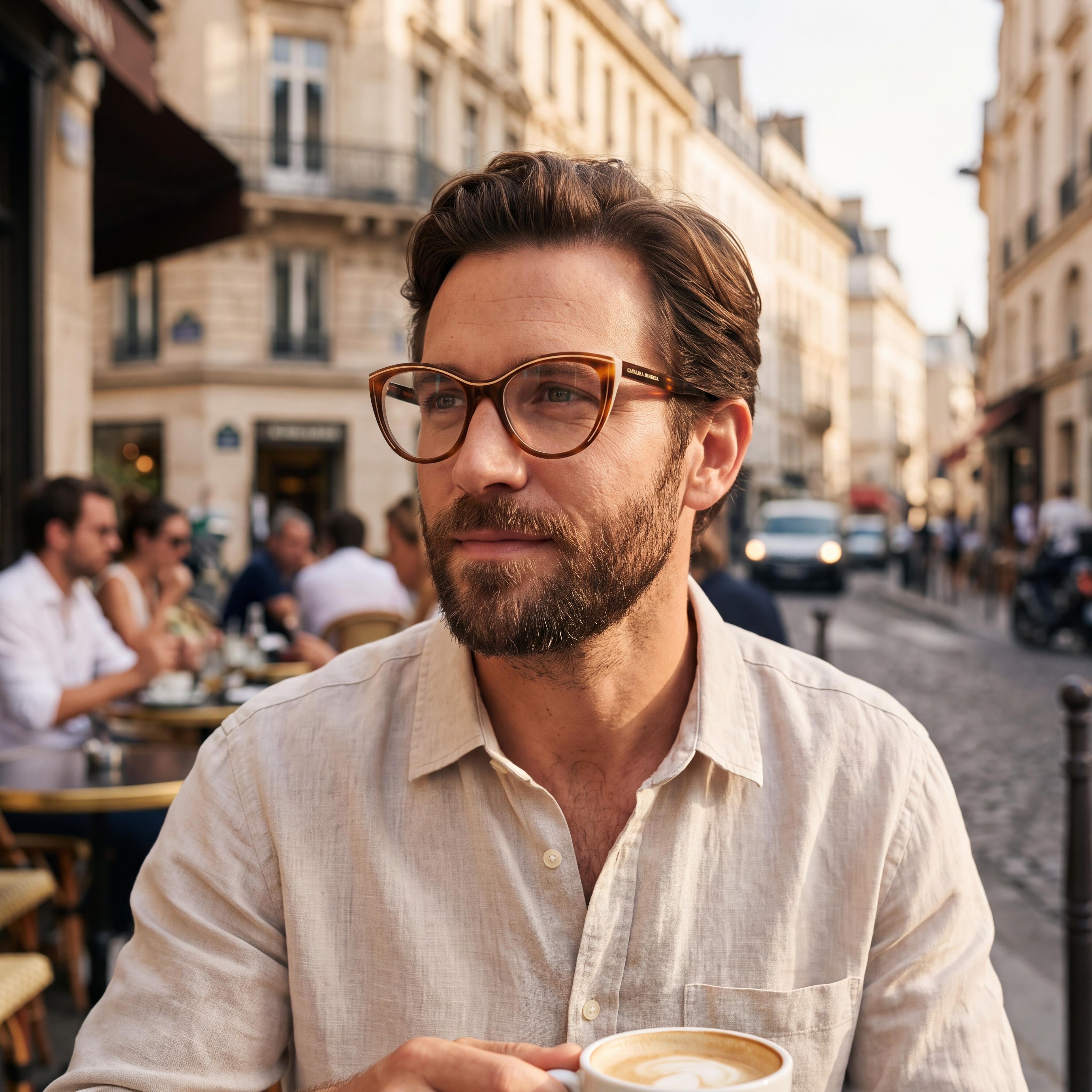 Carolina Herrera Her 0171 Men’s Acetate Frame Eyeglasses with Polycarbonate Lenses in Havana White, 53mm, Photo 4