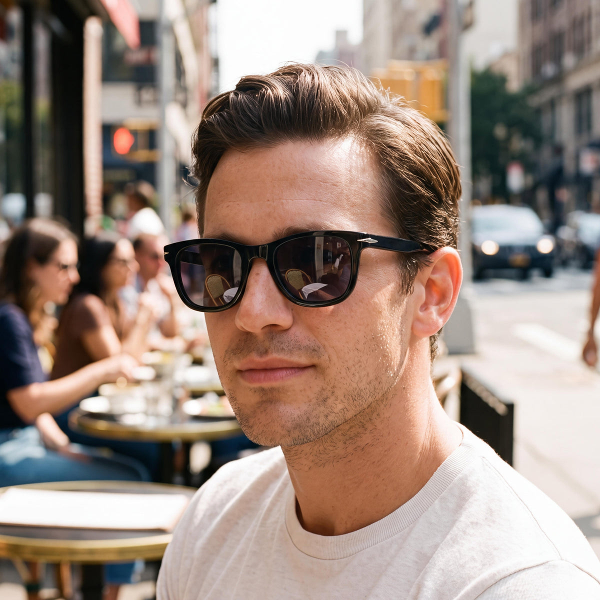 David Beckham Db 1006/S Men's Black Acetate Square Polarized Sunglasses, Grey Clip-on & Lenses 50mm, Photo 4