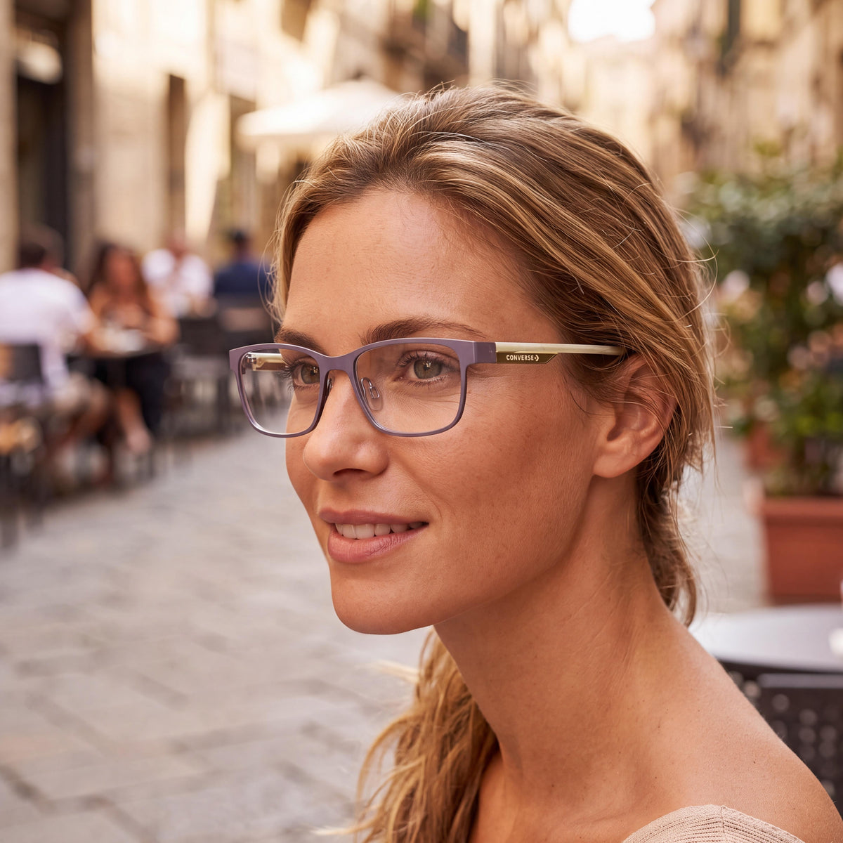 Converse Cv3004y 46999 Unisex Multi-coloured Propionate Frame Eyewear, matte light carbon Lenses, 49mm, Photo 4