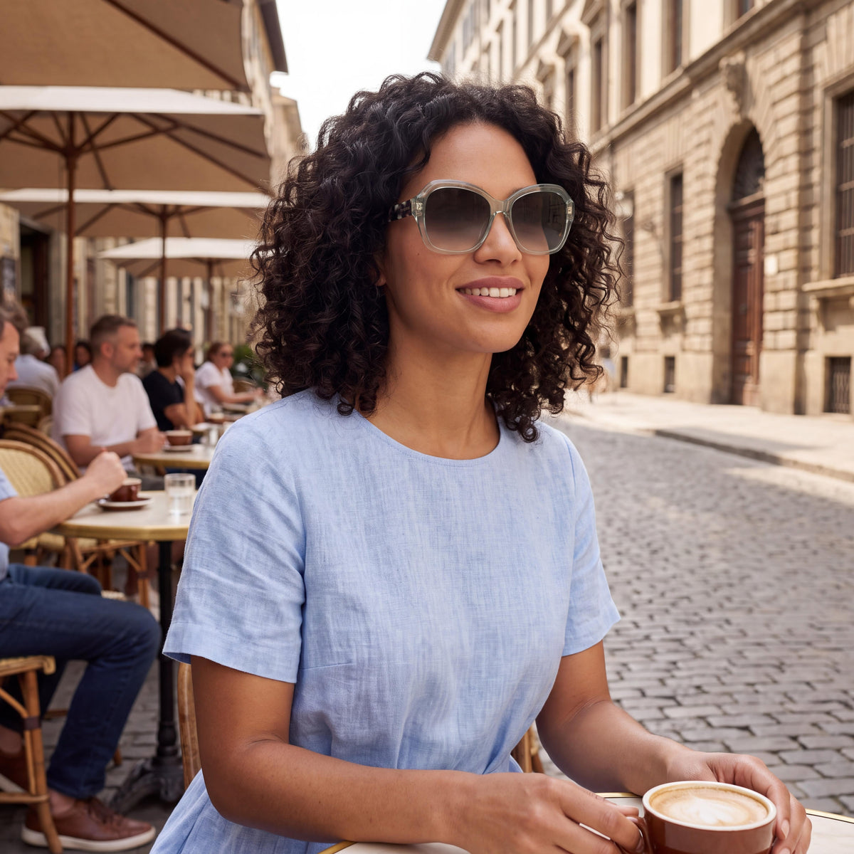 kate spade new york LOTTIE/G/S Women's Green Acetate Non-Polarized Sunglasses with Grey Brown Doubleshade Lenses 55-17-140, Photo 6