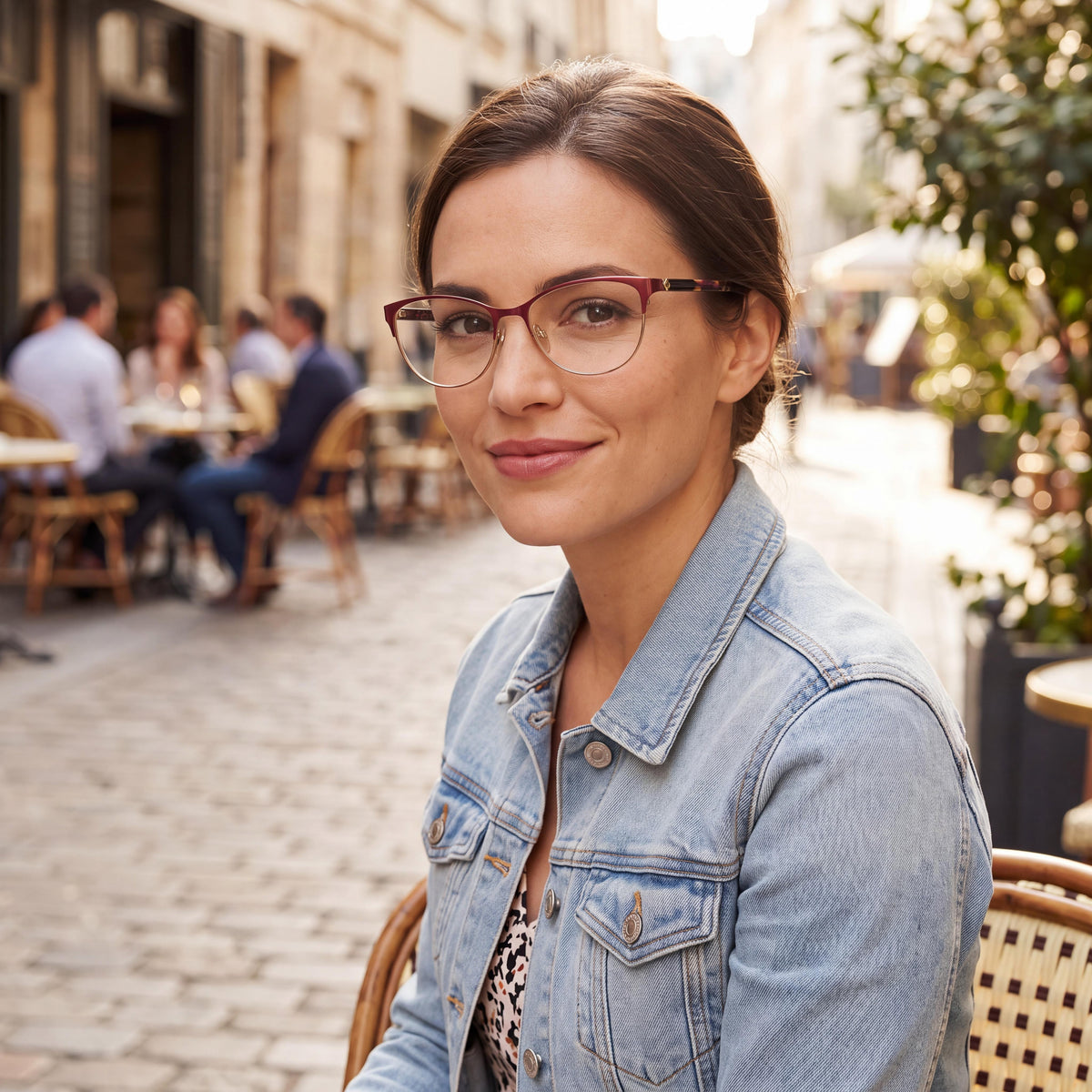 kate spade new york Hadlee Women's Cat Eye Stainless Steel Havana Plum Eyeglasses 52mm, Photo 3