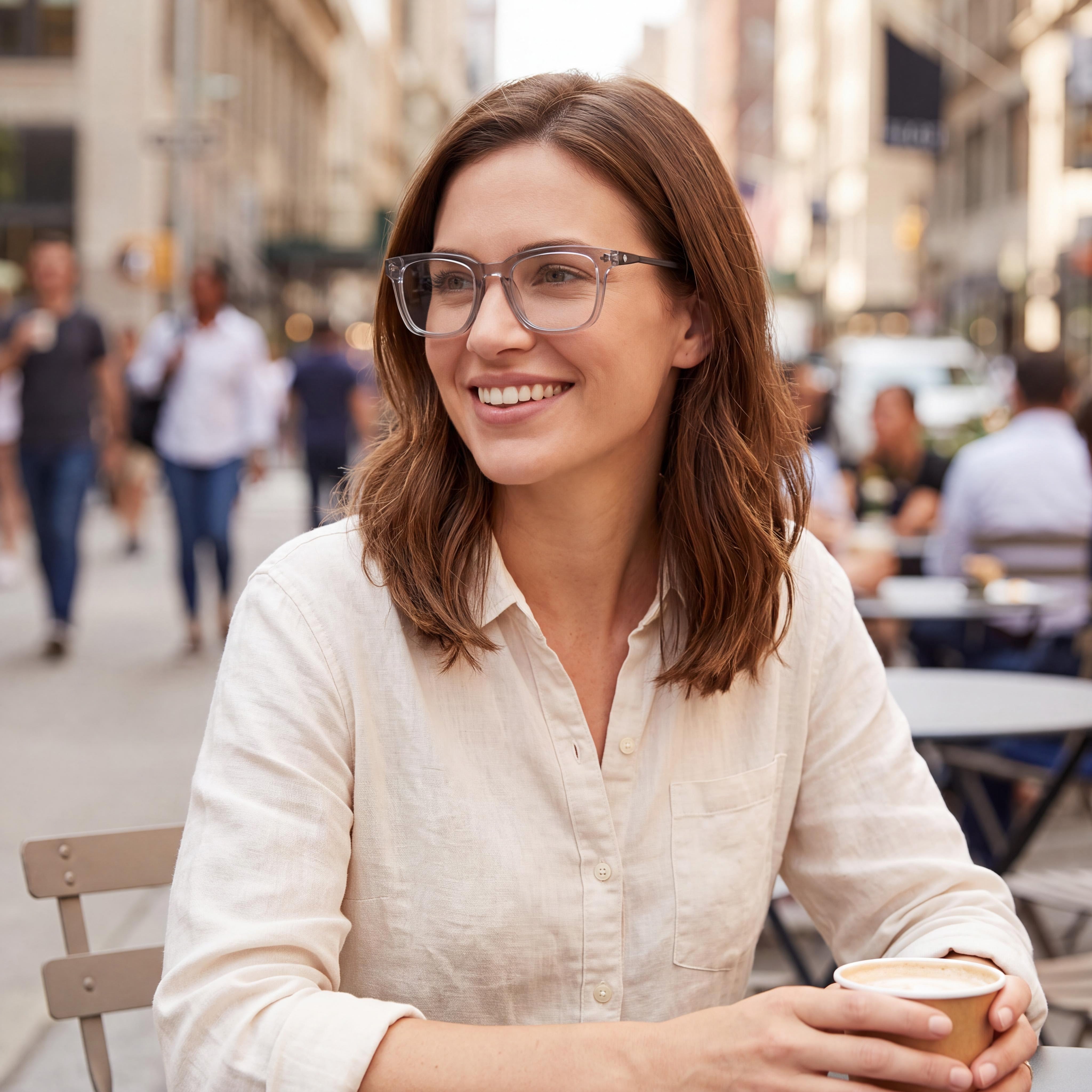 Spy Casual Eyeglasses for Women with Plastic Frame, Crystal Smoke Matte Dark Gunmetal, 52mm, Photo 4