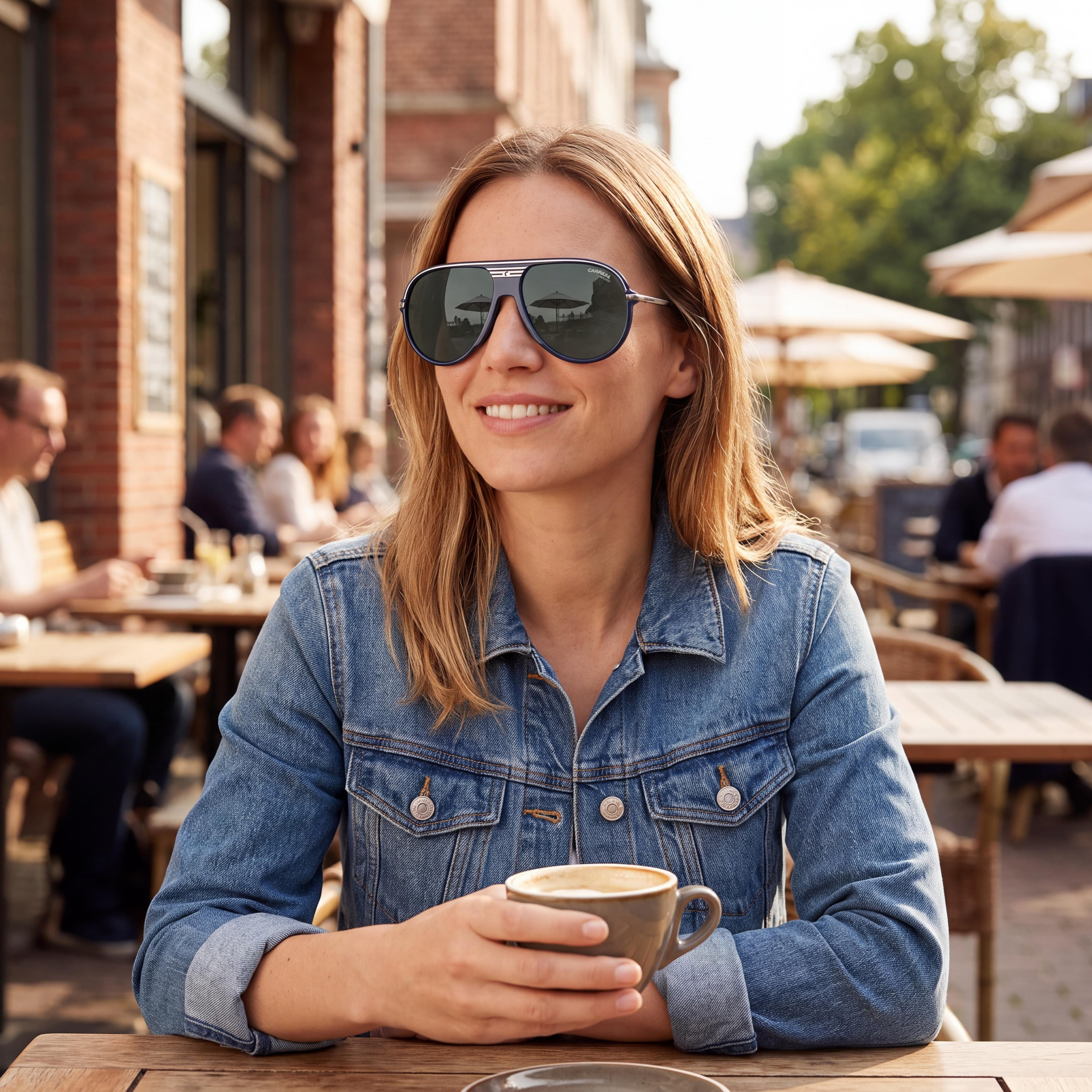 Carrera C Sport 06/S Pilot Women's Blue Plastic Foldable Sunglasses with 100% UV Protection 61mm, Photo 5