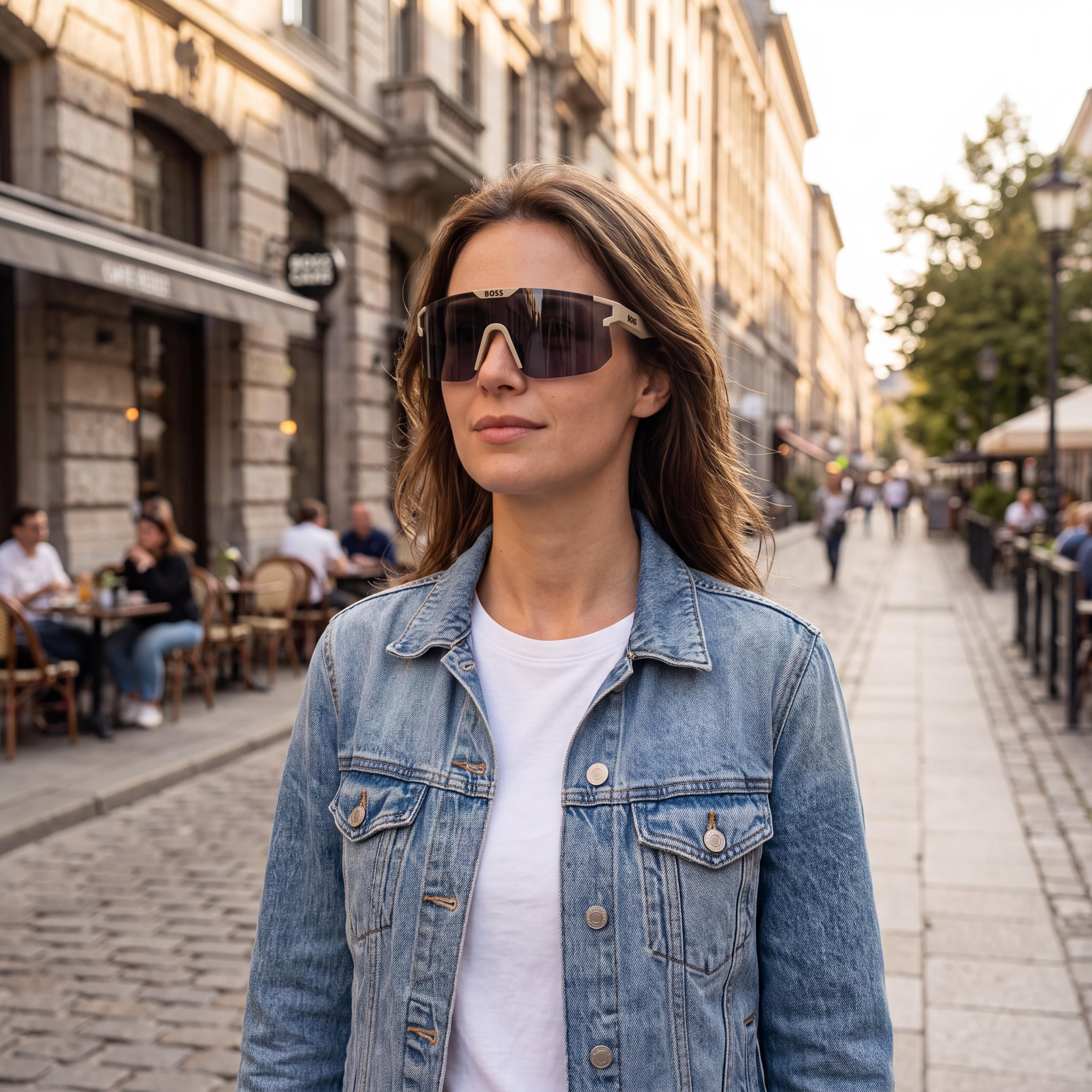 Hugo Boss Boss 1500/S Unisex ECO Polyamide Beige Black Dark Grey Grey High Contrast UV Sunglasses 99mm, Photo 5