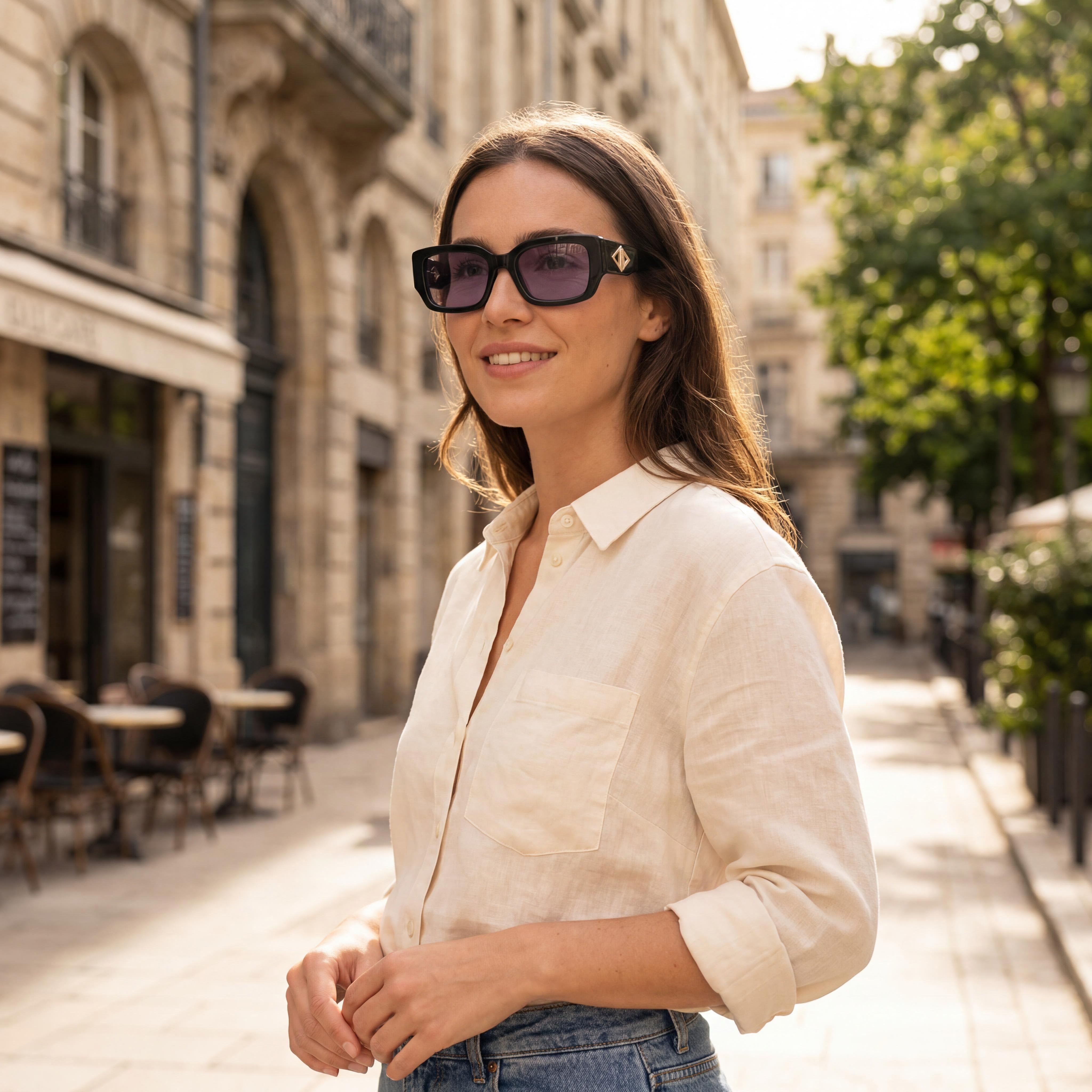 Gafas de sol rectangulares Lacoste L6021s gris metálico para mujer, 55 mm, Photo 6