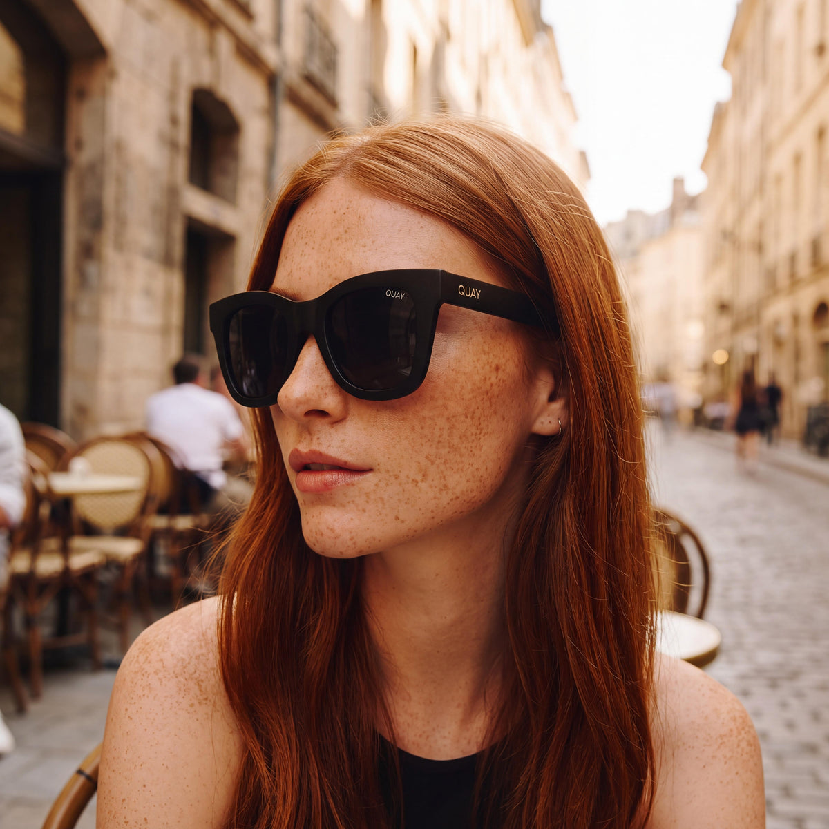 QUAY AUSTRALIA After Hours Women's Modern Black Smoke Polarized Plastic UV Protection Sunglasses 150mm, Photo 5