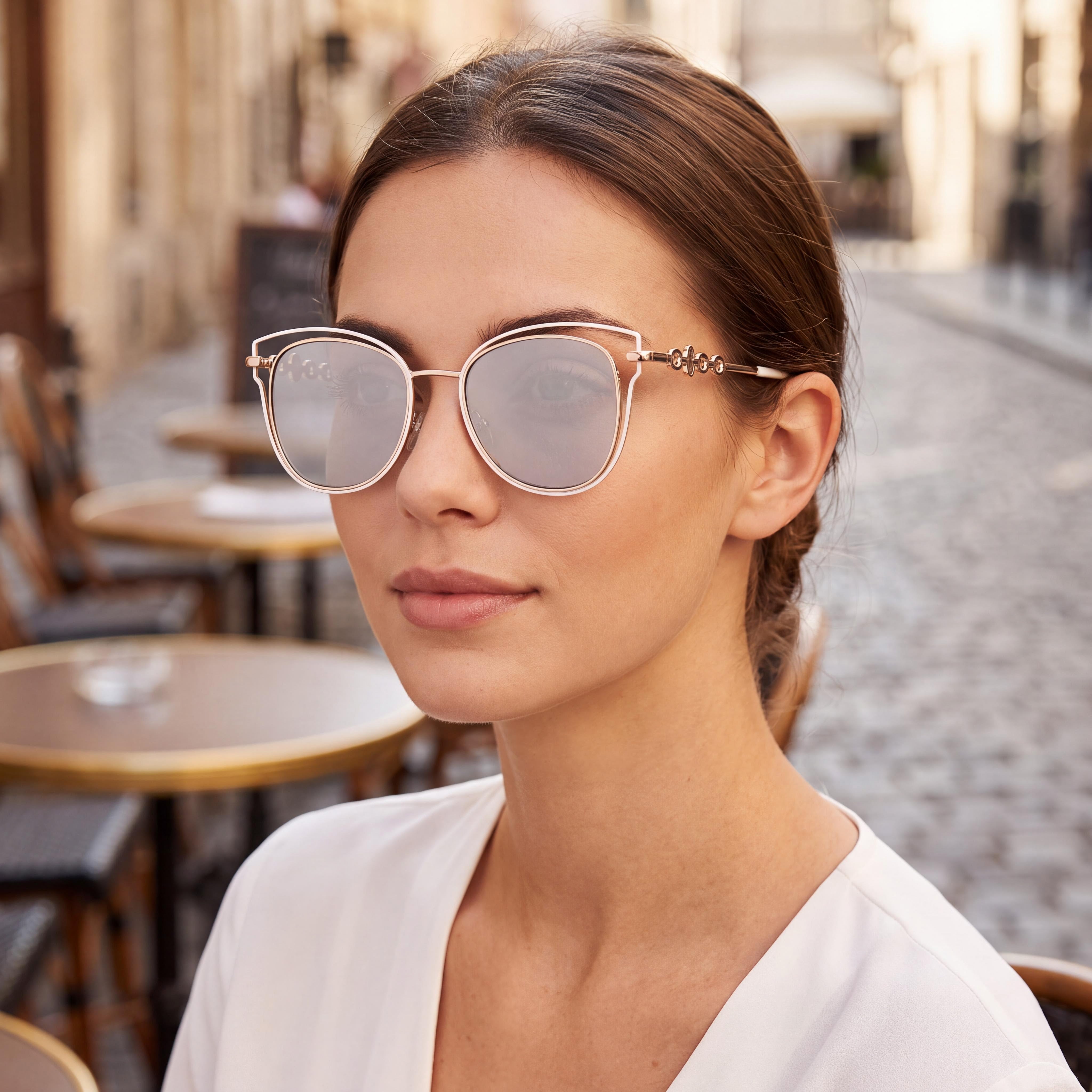 GUESS GF0343 Women's Polycarbonate Frame UV Protective Gradient Bordeaux Rose Gold Sunglasses 53mm, Photo 5