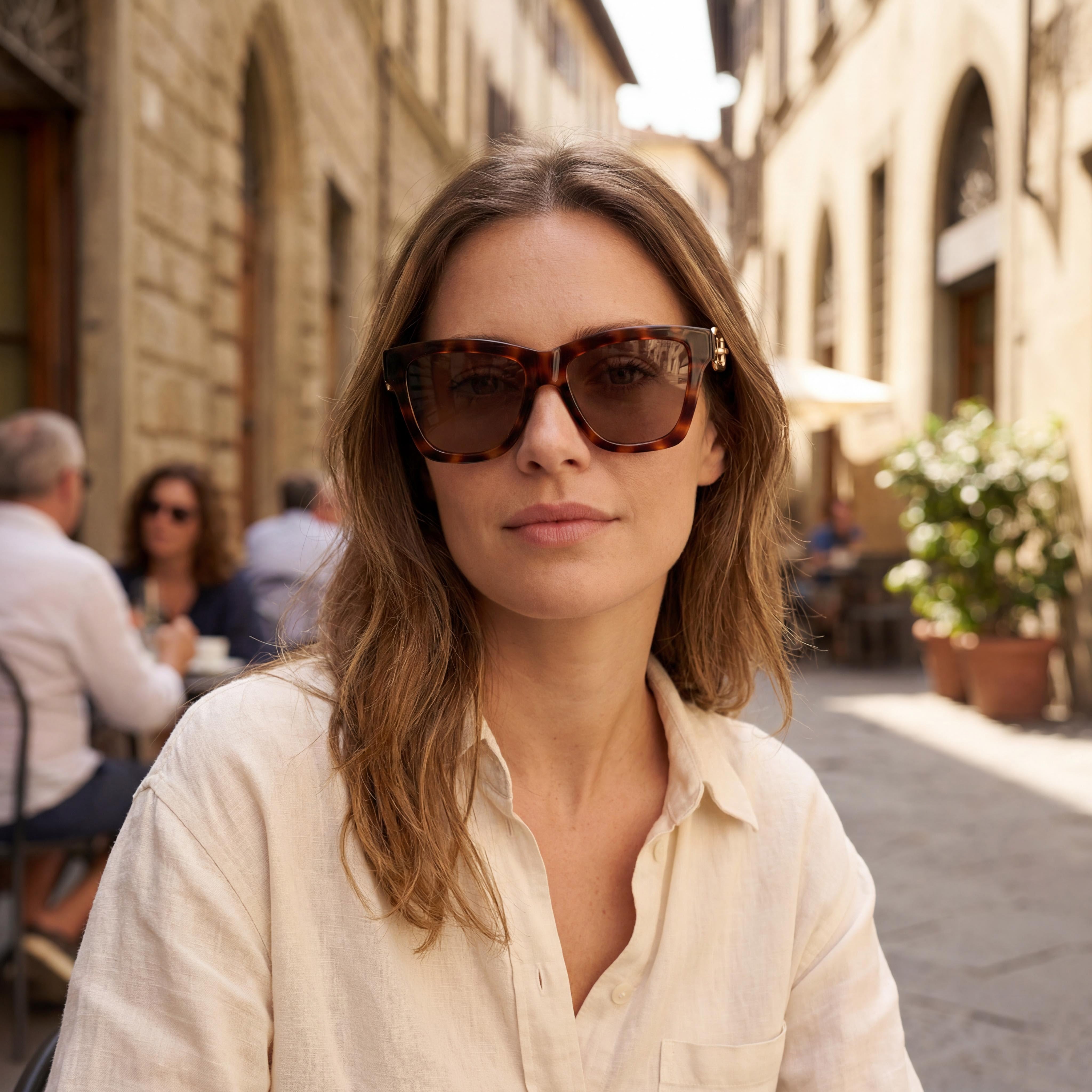 Moschino Vintage Women's Dark Havana Brown Frame Havana Lens 100% UV Protection Sunglasses 54-16-140, Photo 4