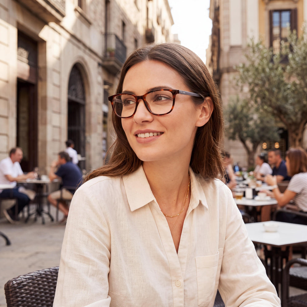 Gafas de sol Fossil FOS 7126 para mujer, armazón de plástico transparente Habana, lentes no policarbonato, 52 mm