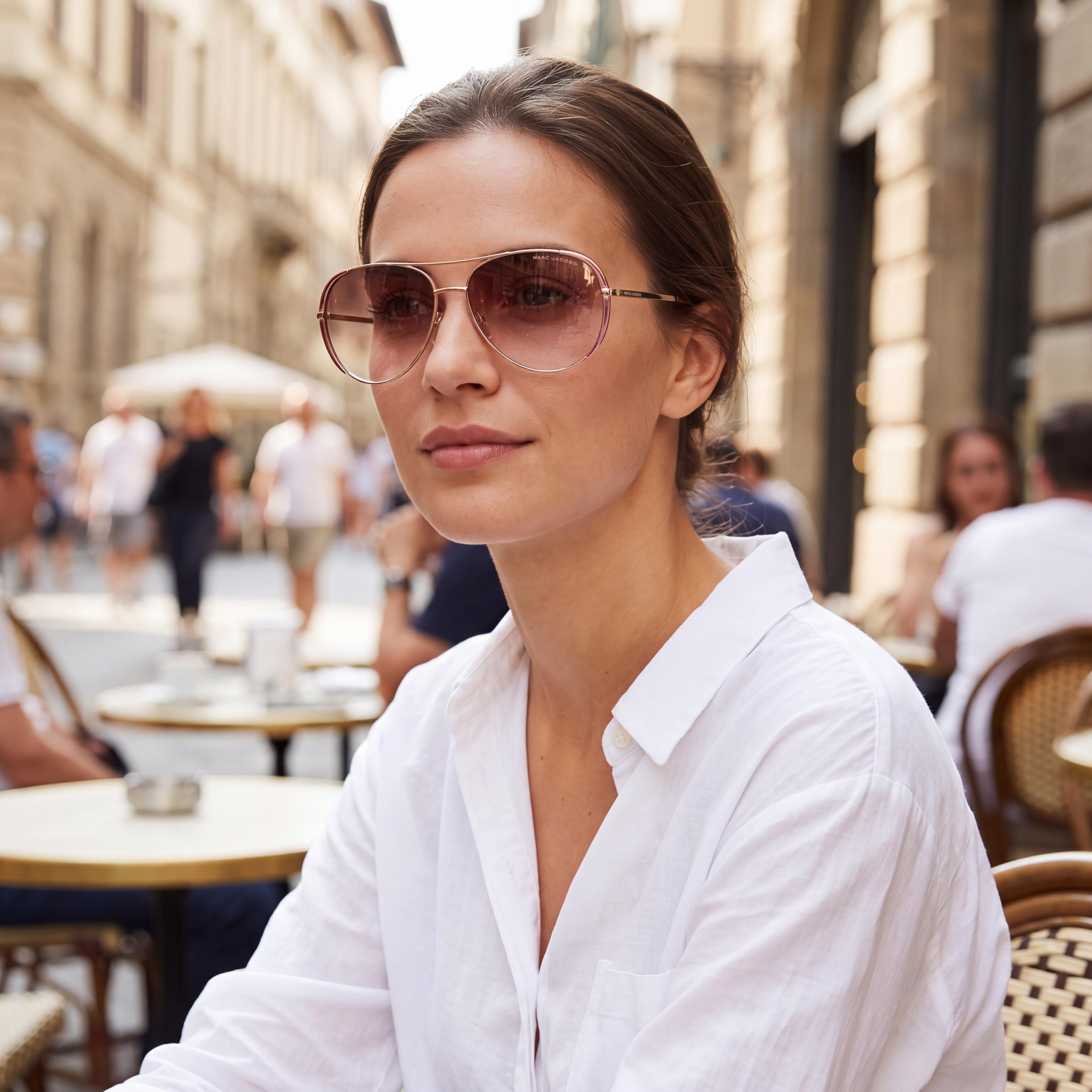 Marc Jacobs MARC 686/S Women's Gold Burgundy Acetate Frame Sunglasses with UV 400 Protection, 59mm Lens Width, Photo 6