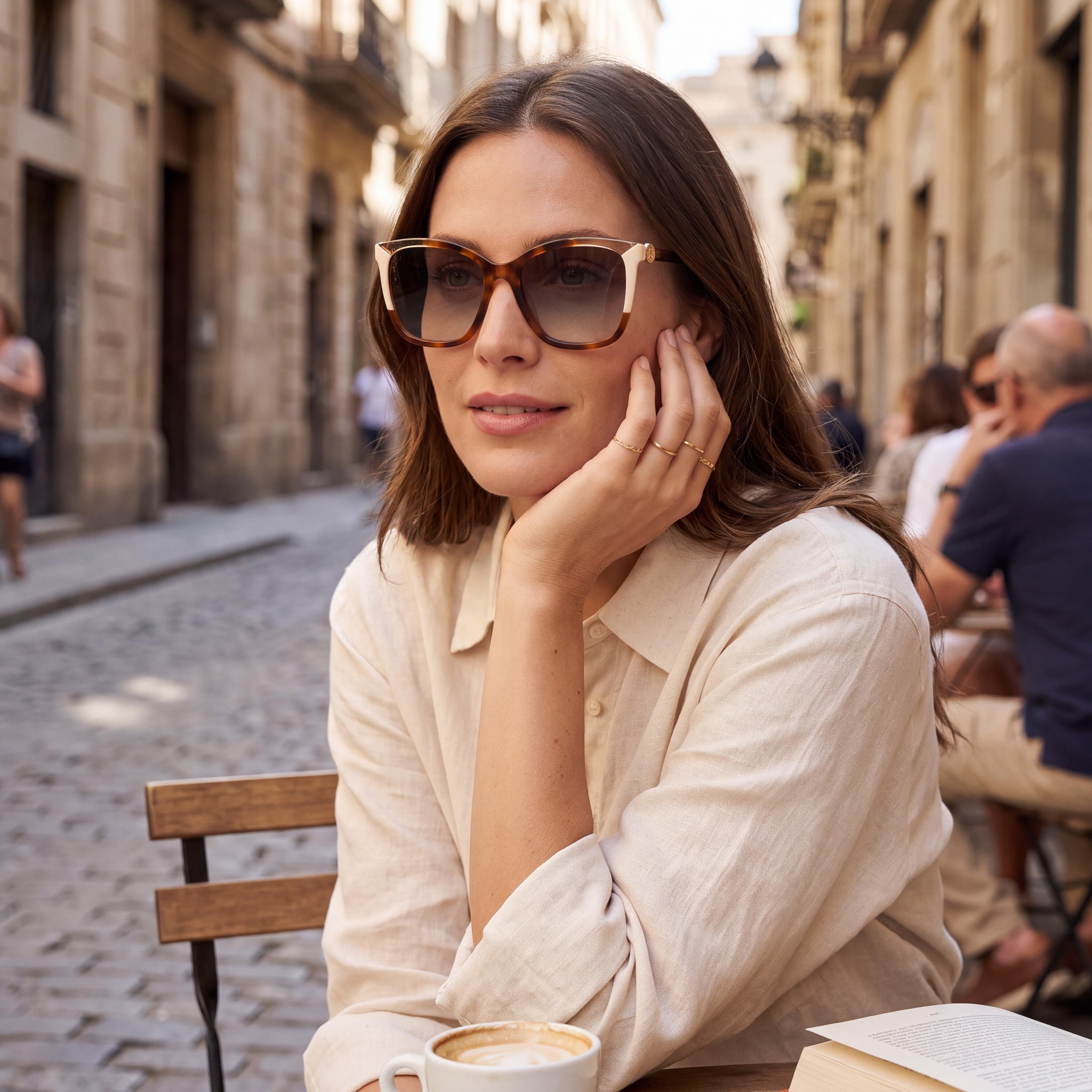 Carolina Herrera Ch 0052/S Women's Square Acetate Havana Ivory Non-Polarized UV Protection Sunglasses 58mm, Photo 5