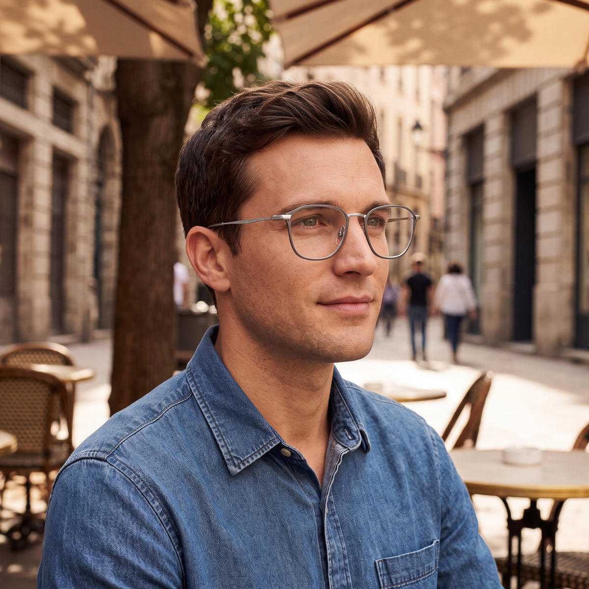 Levi's Lv 5010 Men's Metal Frame Matte Grey Non Optical Prescription Eyeglasses 52mm, Photo 3
