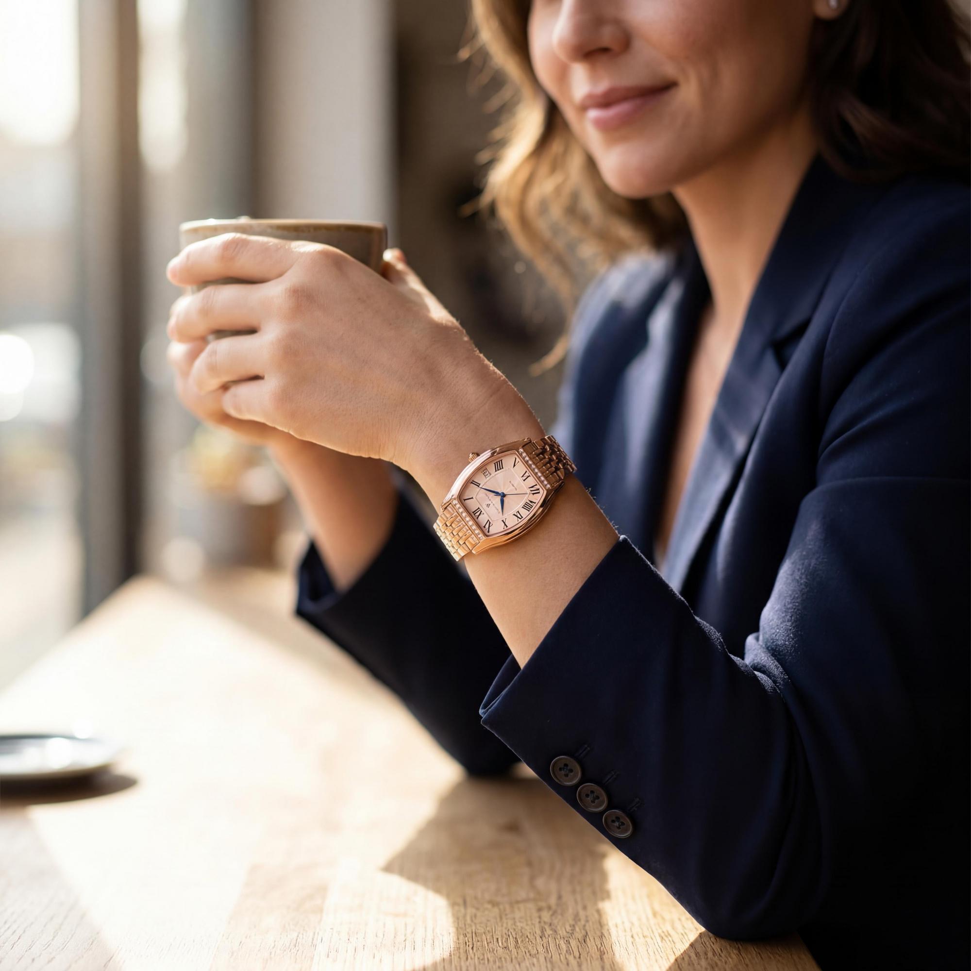Reloj de cuarzo Christian Van Sant para mujer, de acero inoxidable y oro rosa, resistente a arañazos y al agua., Photo 4