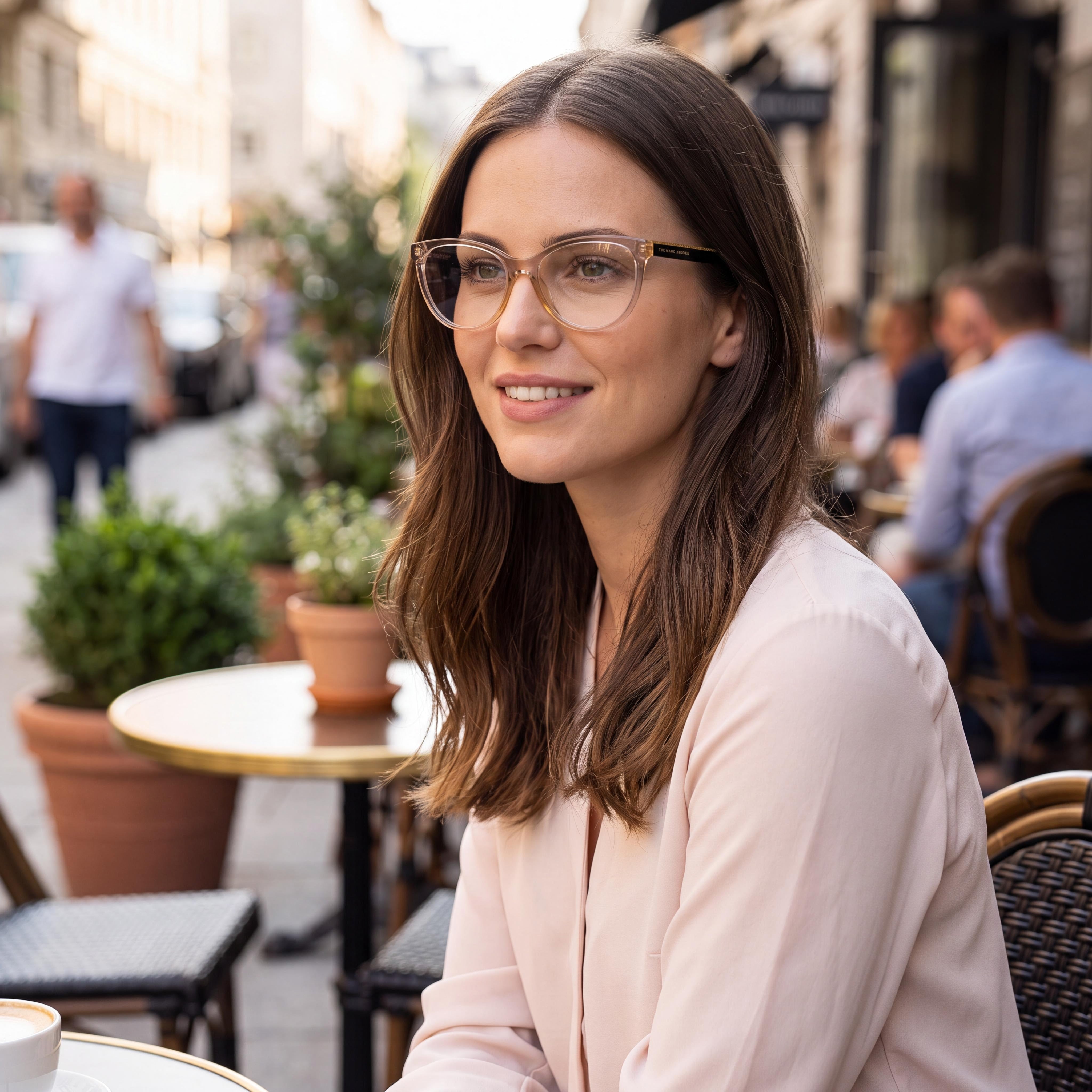 Gafas graduadas Marc Jacobs Marc 463 para mujer, de acetato marrón, con montura de ojo de gato y lentes transparentes de demostración de 53 mm, Photo 6