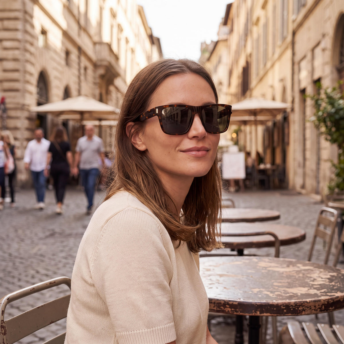 Yves Saint Laurent Women's Square/Rectangle Plastic Frame Havana Grey Non-Polarized Sunglasses 56/16/145, Photo 5
