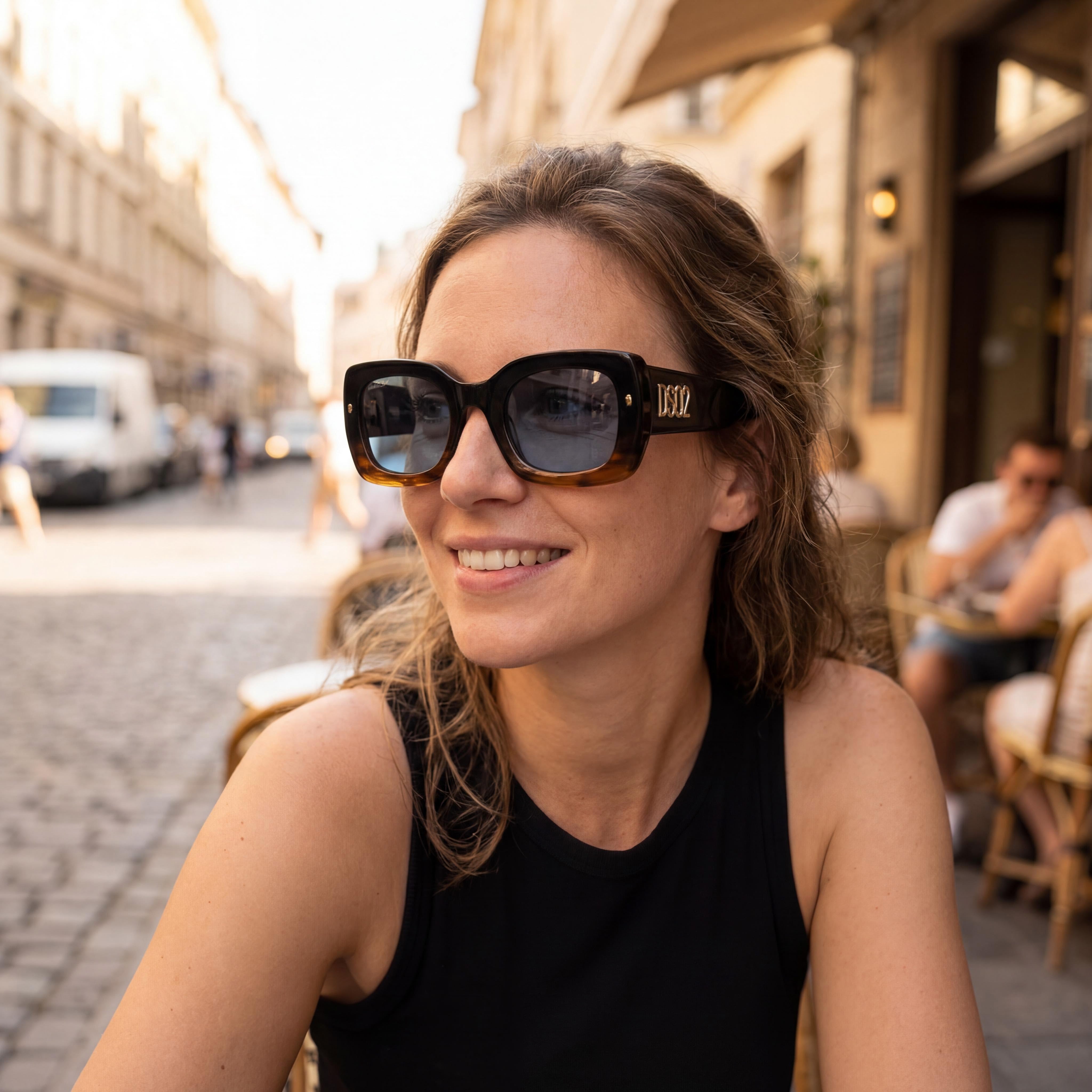 DSQUARED2 D2 0061/S Modern Unisex Acetate Brown Horn Non-Polarized UV Protection Sunglasses 51mm, Photo 4