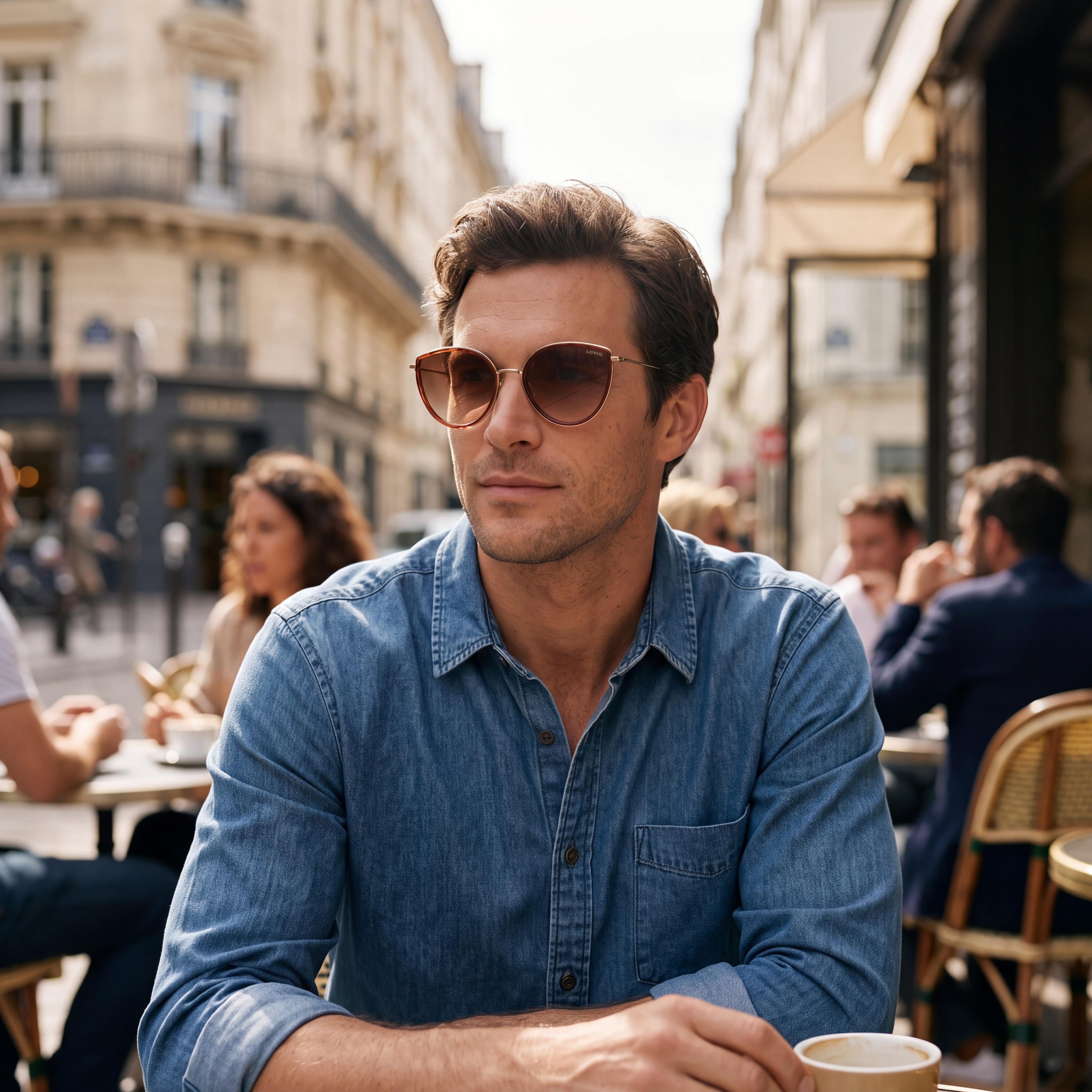 Levi's LV 5011 Casual Men's Brown Stainless Steel Frame Brown Shaded Non-Polarized UV Protection Sunglasses 56mm, Photo 5