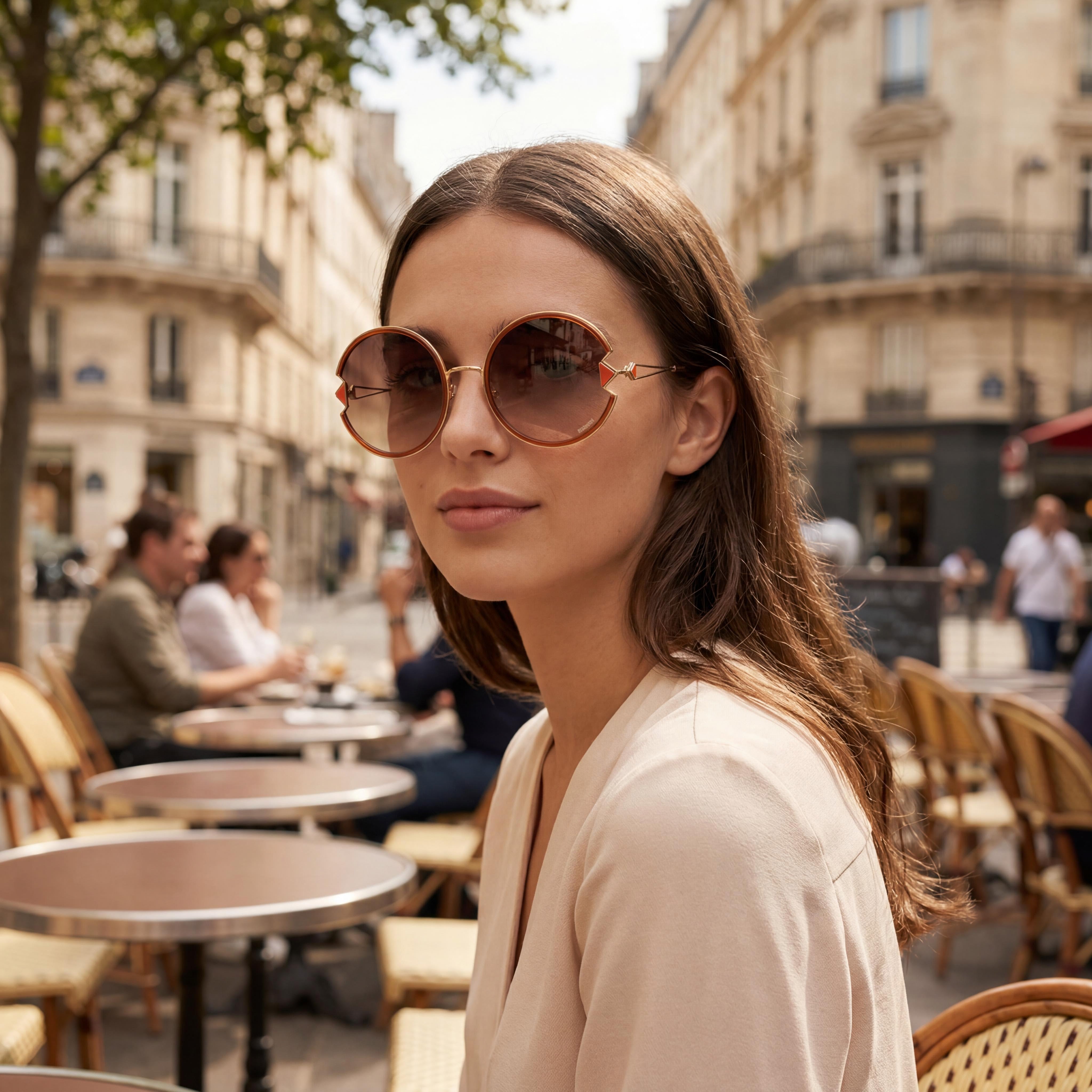 Missoni Classic Women's Round Stainless Steel Brown Lens UV Protection Sunglasses 59mm, Photo 6