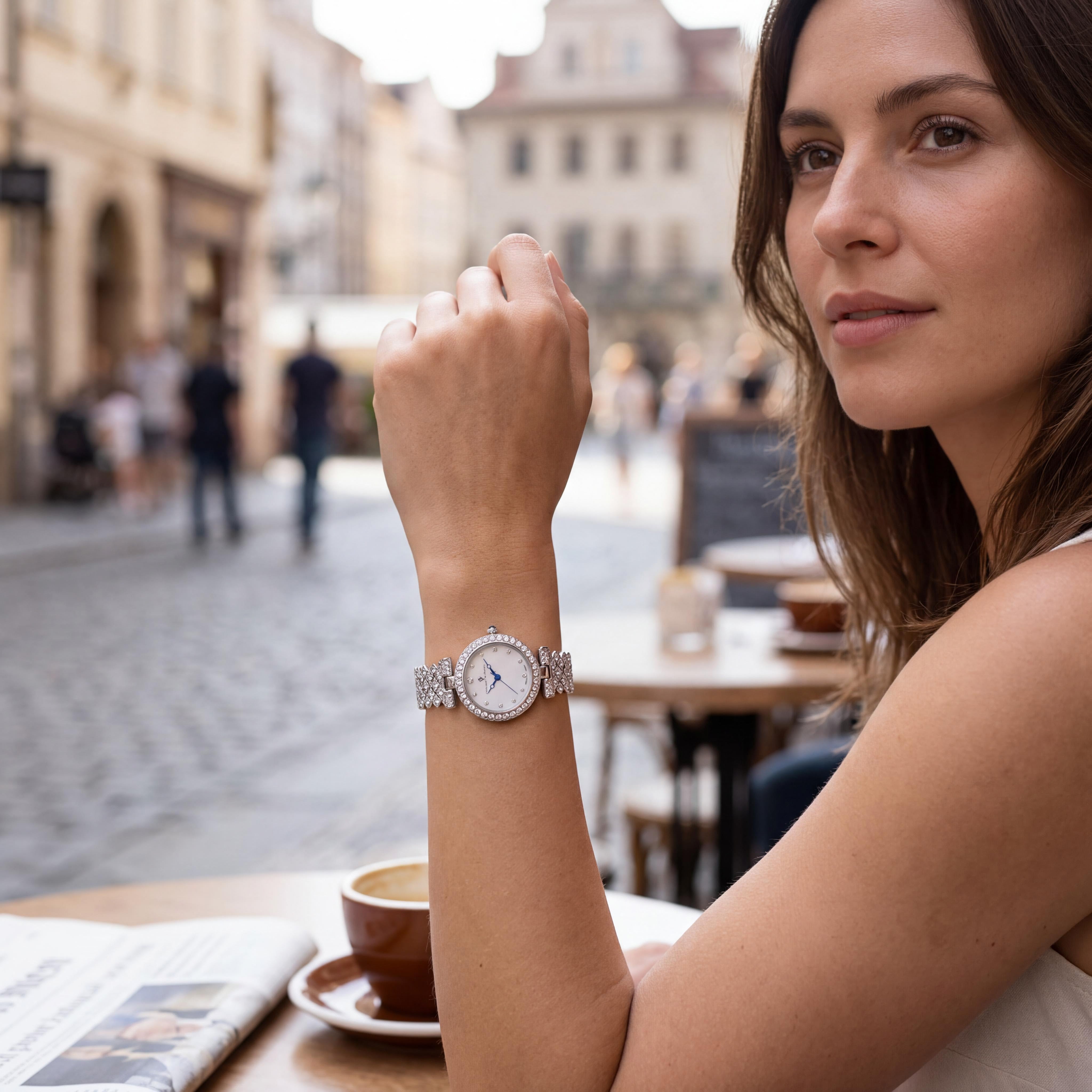 Christian Van Sant CV2950 Women's Silver Stainless Steel Case & Bracelet White Dial Quartz Watch with Mineral Crystal, Photo 5