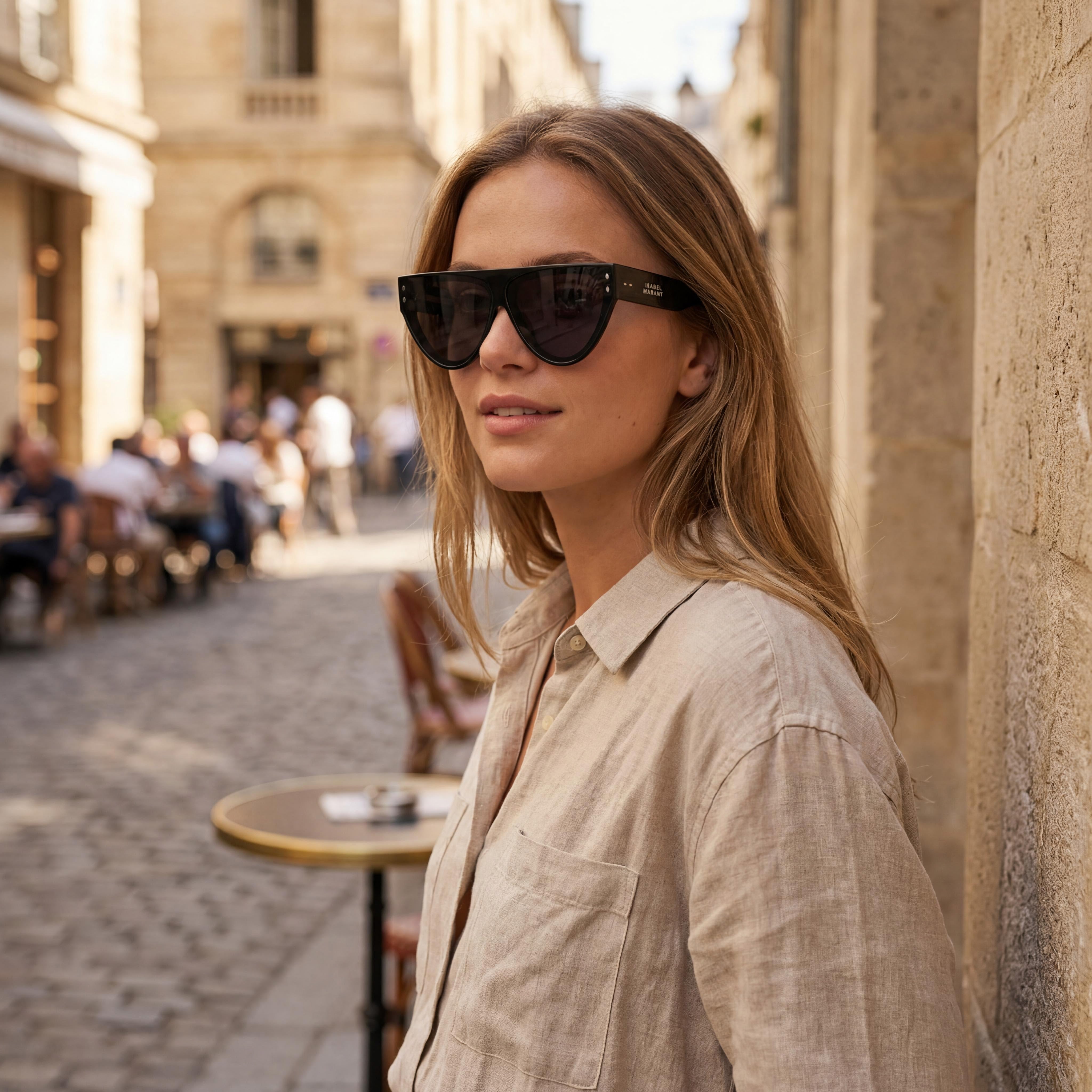 Isabel Marant Casual Women's Black Plastic Square Frame Polycarbonate Lens Sunglasses 69mm, Photo 6