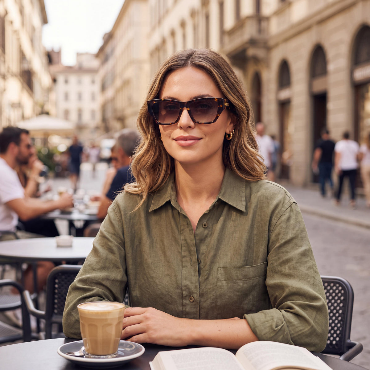 GAFAS DE SOL QUAY AUSTRALIA Modernas Unisex Acetato Protección UV Montura Tortuga Amarilla Marrón Lente Marrón 54.5mm, Photo 4