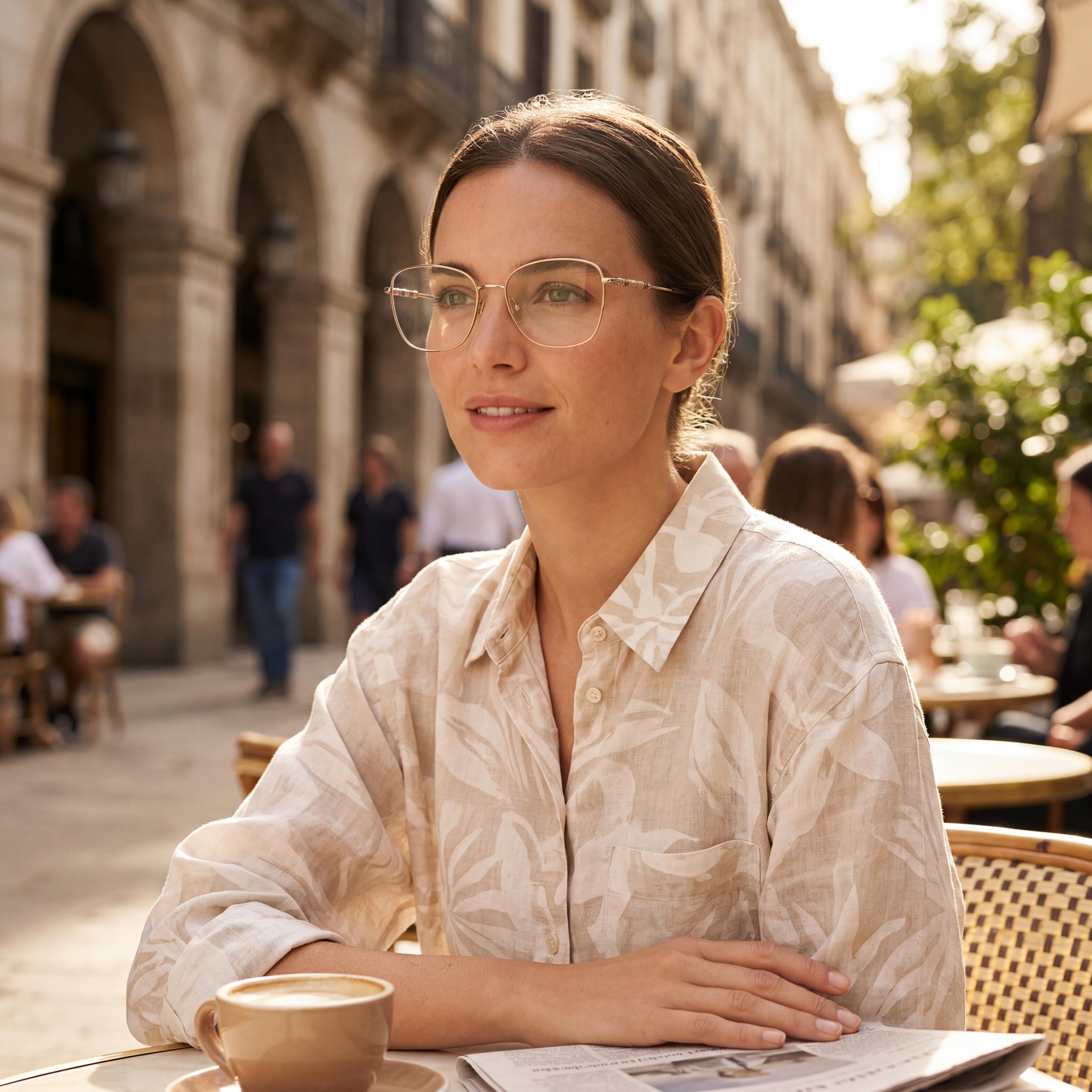 Carolina Herrera Montura Dorada Nude de Acero Aleado para Mujer, Lentes no Graduadas 55mm, Photo 4
