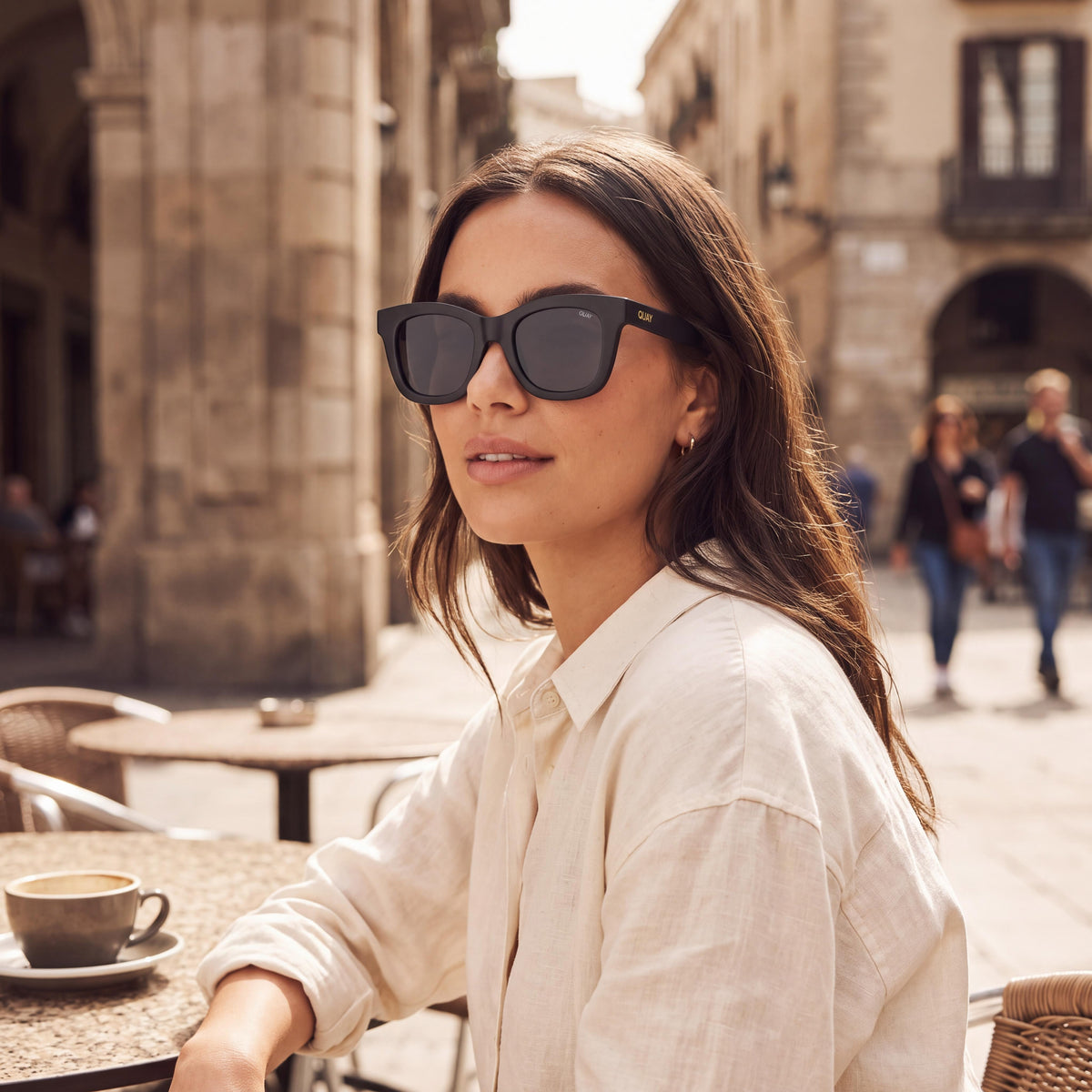 QUAY AUSTRALIA After Hours Unisex Matte Black Smoke Grey Smoked Non-Polarized UV Protected Sunglasses, Temple 150mm, Photo 5