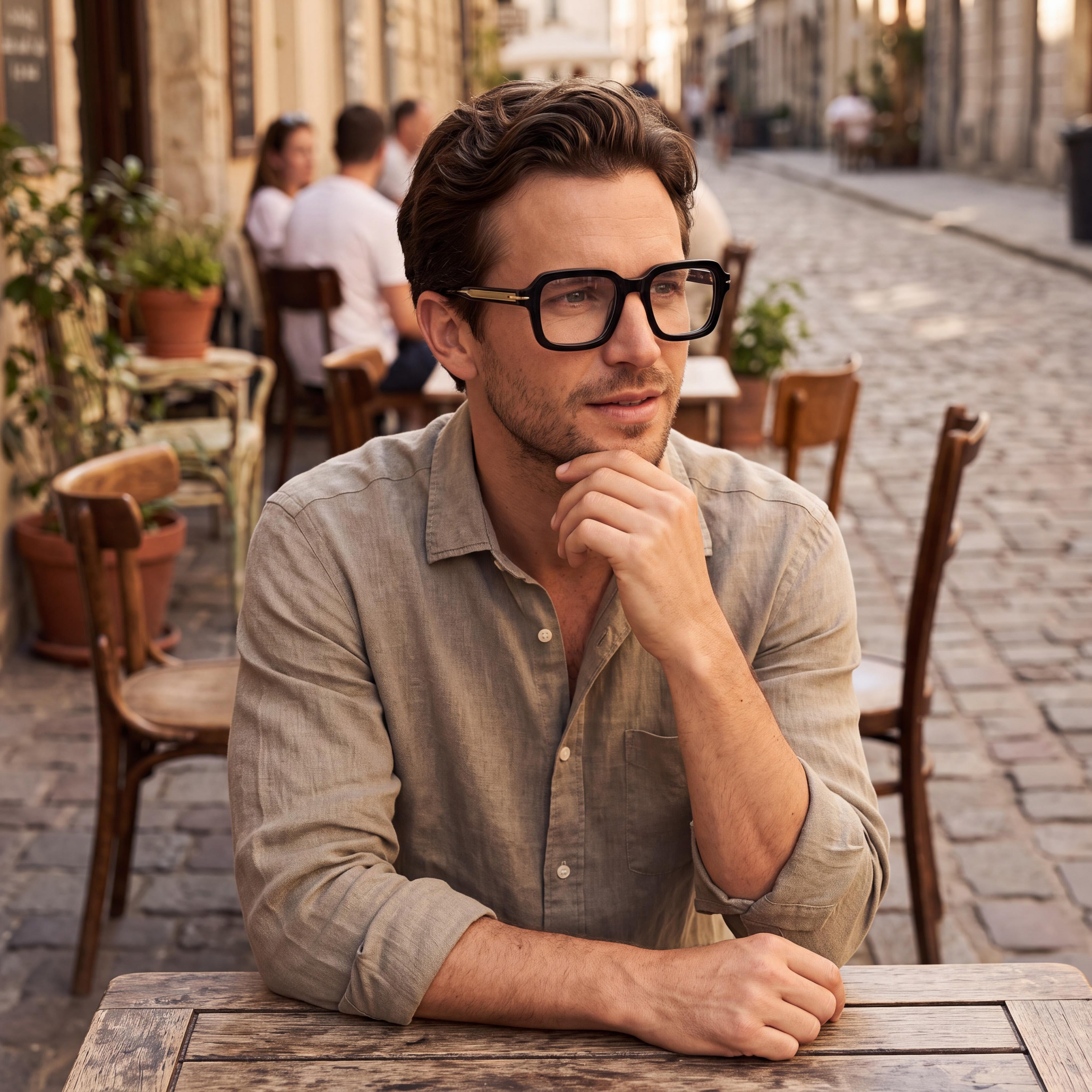 Beckham 7113 807 Men's Black Acetate Frame Polycarbonate Non-Polarised Glasses, 50mm Lens, 21mm Bridge, 145mm Temple, Photo 4