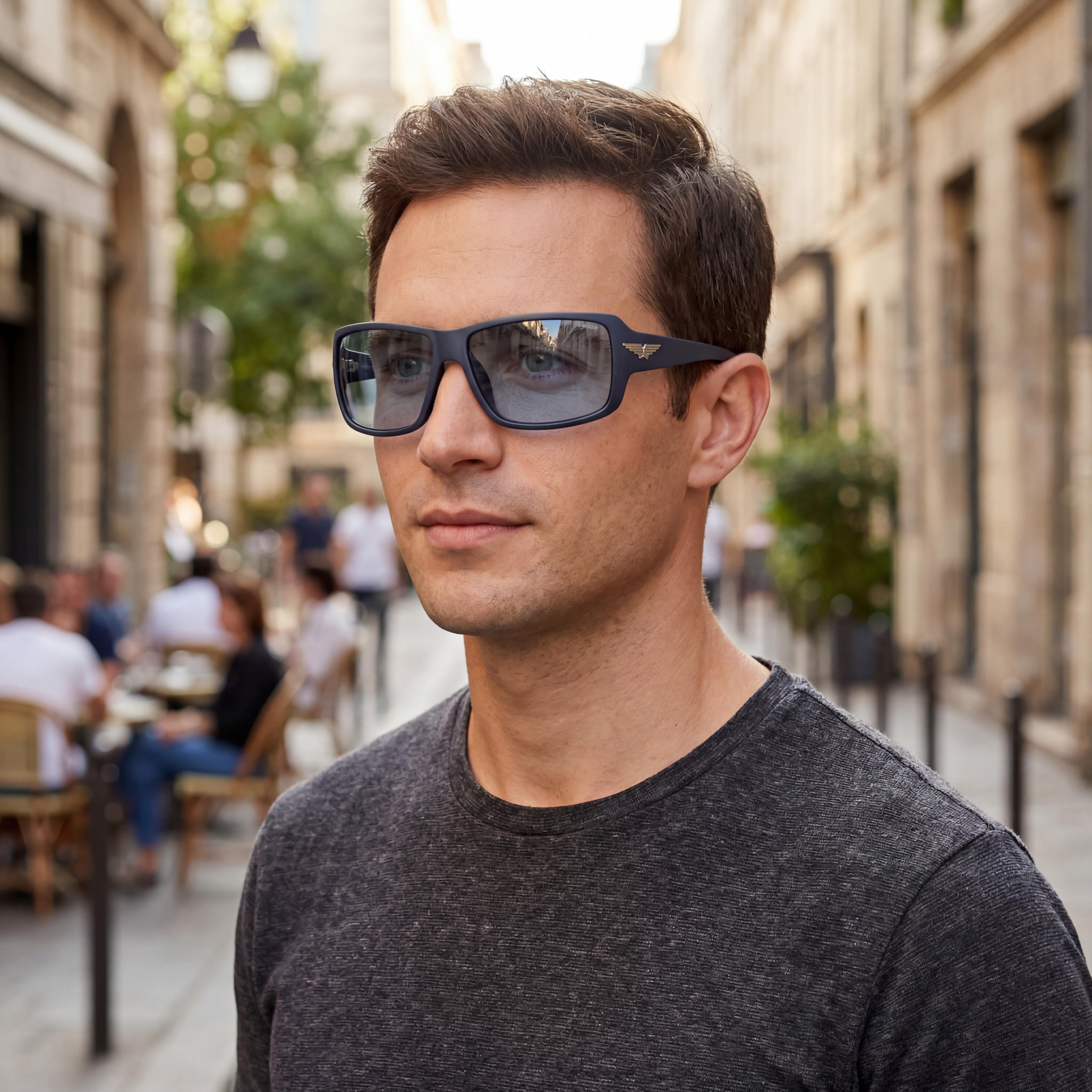 Police Tailwind 5 Men's Casual Injected Frame Sunglasses, Matte Blue, Blue Polycarbonate Lenses UV400, 65-14-115, Photo 5