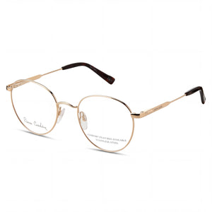 Pierre Cardin P.C. 6877 Gold Round Eyeglasses Unisex, Metal frame