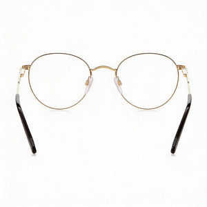 Pierre Cardin P.C. 6877 Round Eyeglasses Unisex — side view, Gold Metal temples