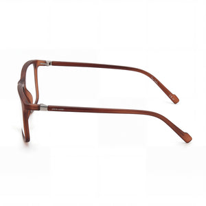 Pierre Cardin P.C. 6239 Rectangle Eyeglasses Unisex — side view, Brown Propionate temples