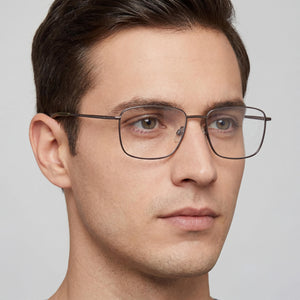 Pierre Cardin P.C. 6868 Rectangle Eyeglasses Unisex — side view, Silver Titanium temples