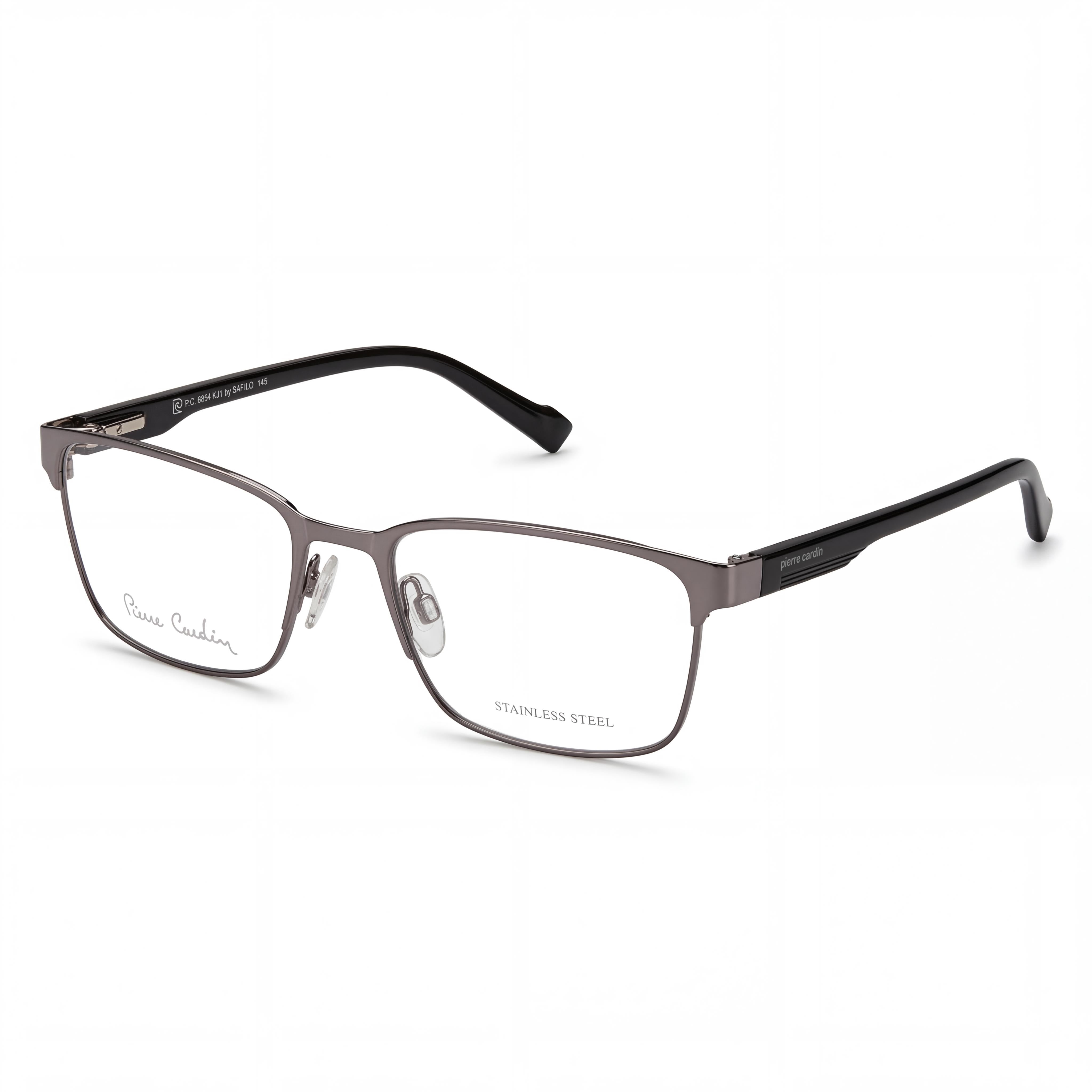 Pierre Cardin Ruthenium Rectangle Eyeglasses Unisex, Alloy Steel 56mm, Photo 1