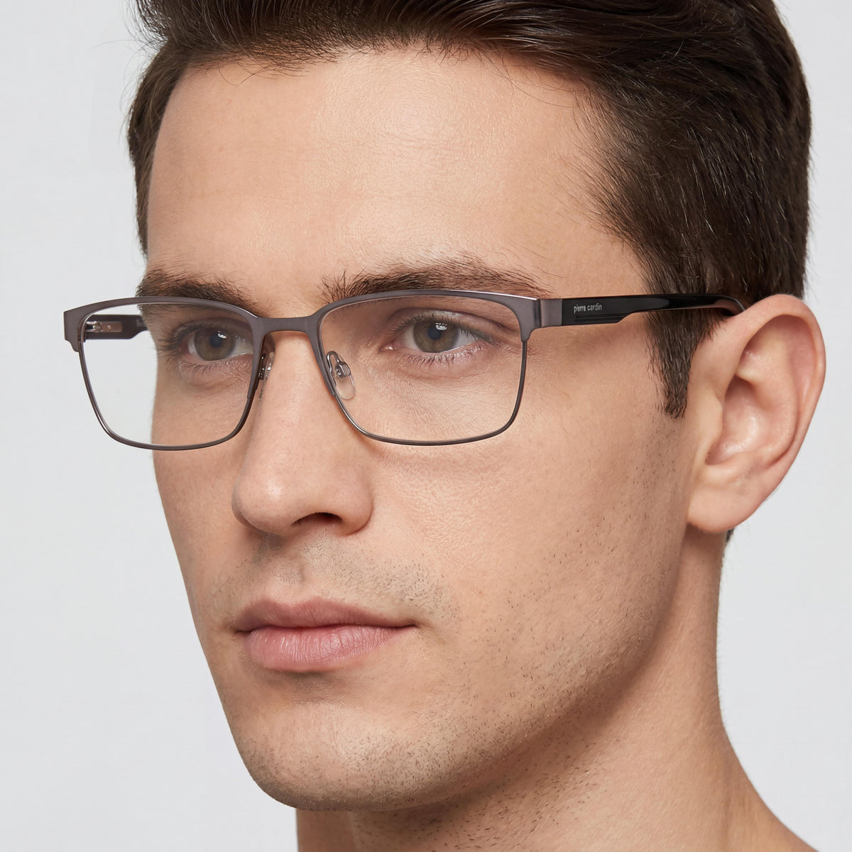 Pierre Cardin Ruthenium Rectangle Eyeglasses Unisex, Alloy Steel 56mm, Photo 4