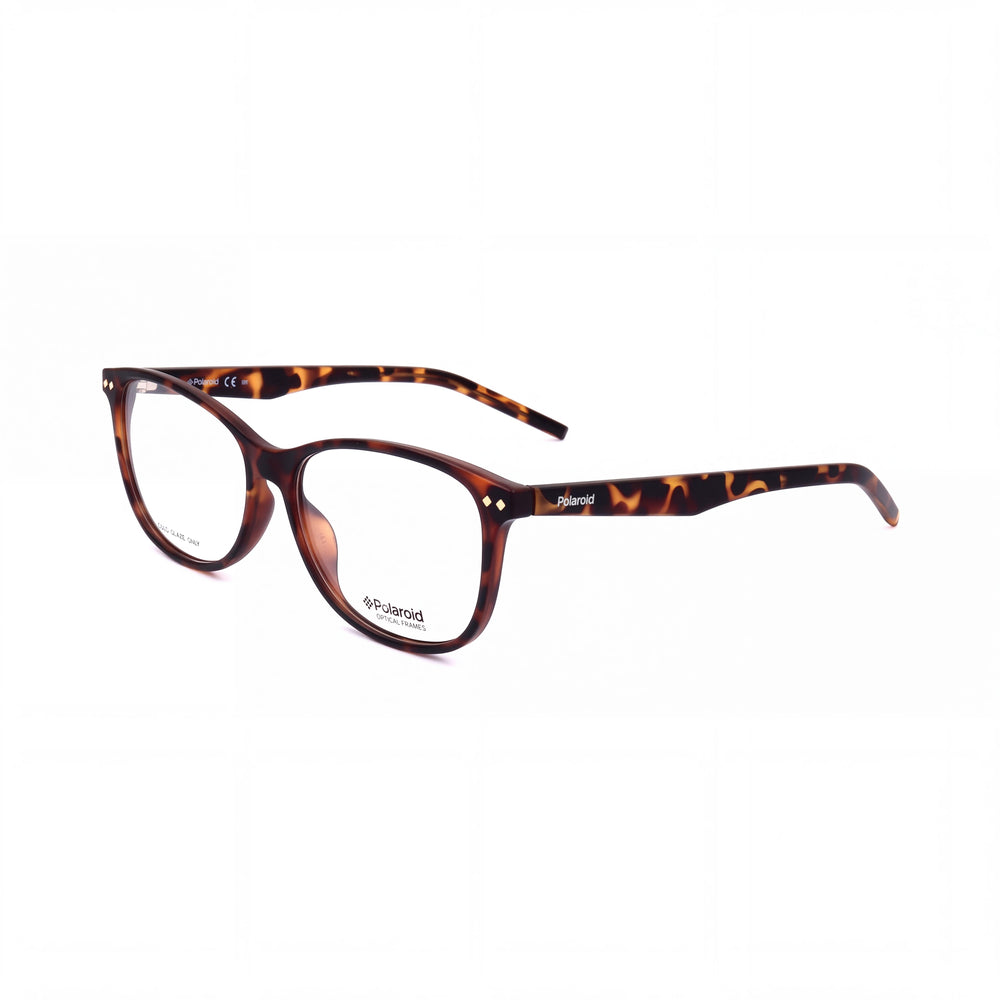 Polaroid 100338 Havana Rectangle Eyeglasses for Women, Polyamide Inj frame