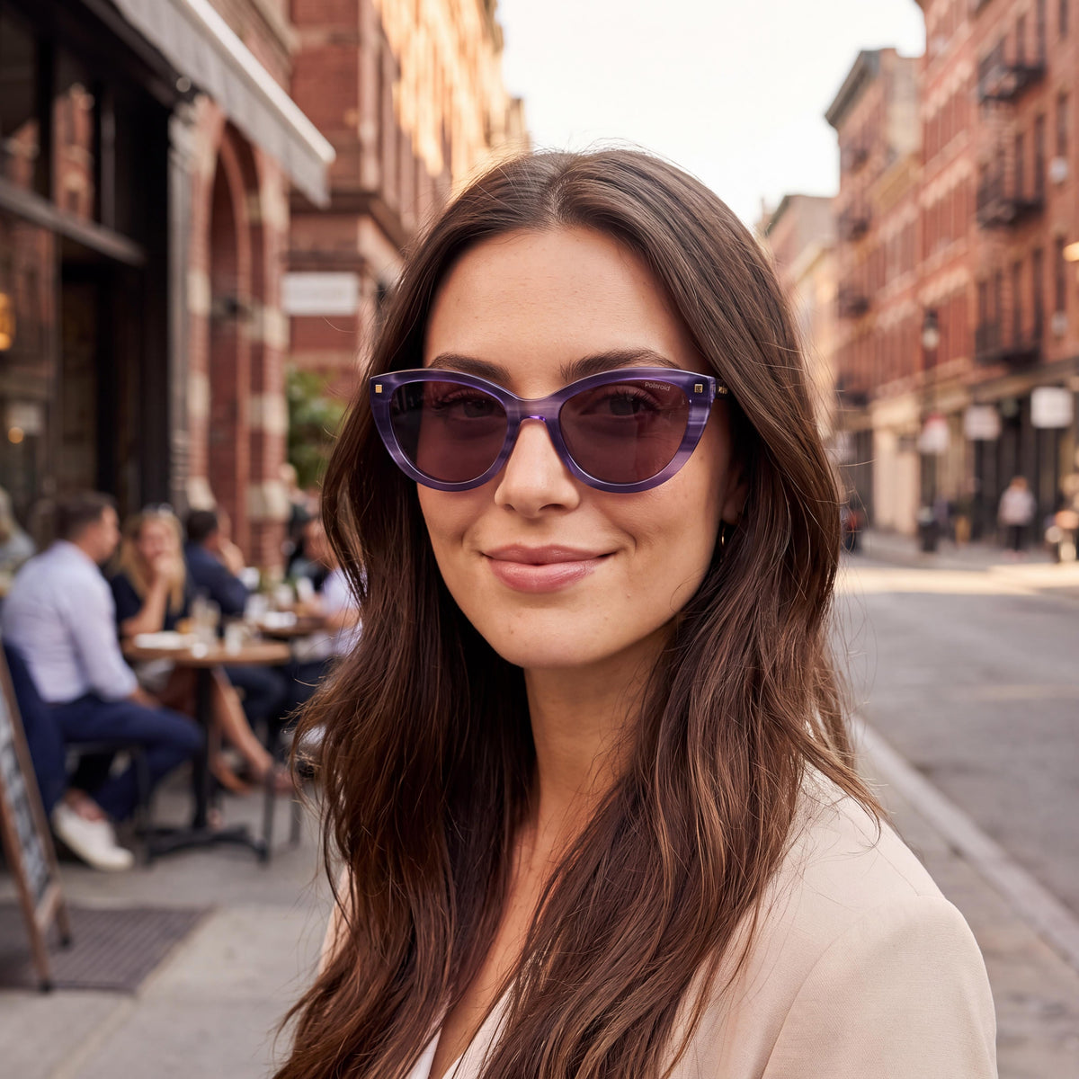 Polaroid 4175/S/X Violet Havana Cat Eye Sunglasses for Women, 54mm, Photo 4