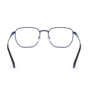 Polaroid Rectangle Eyeglasses Men — side view, Blue Acetate temples