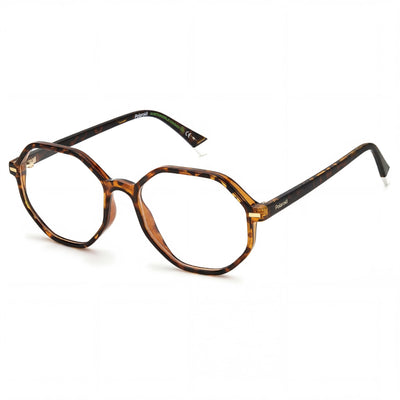Polaroid Brown Oval Eyeglasses Unisex, Injected frame