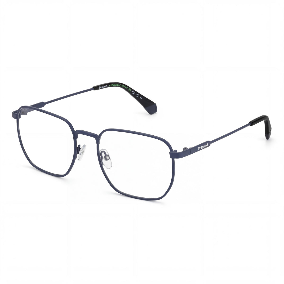Gafas informales Polaroid para hombre, sin graduación, con montura de acetato y lentes azul mate, 54 mm de ancho de lente, Photo 1