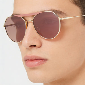 Polaroid Casual Aviator Sunglasses Unisex — side view, Polarized Dark Ruthenium lens