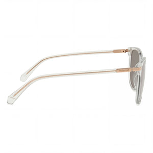 Polaroid Casual Rectangle Sunglasses Women — side view, Polarized Rose Gold Multilayer lens