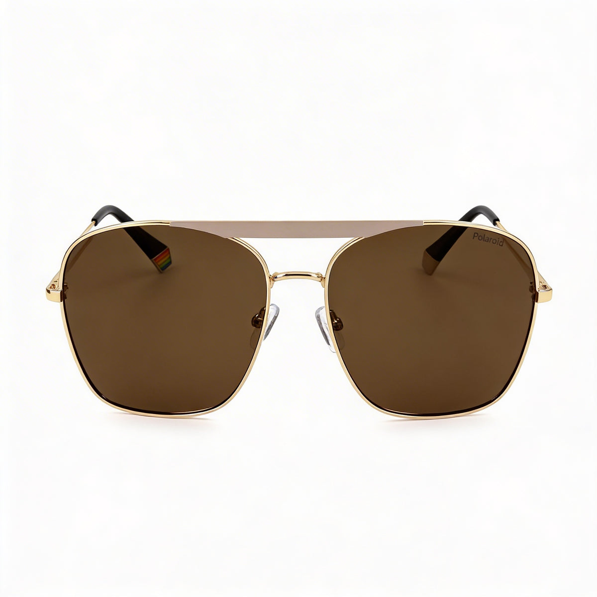 Gafas de sol cuadradas Polaroid Casual Matte Ivory Gold para mujer, 59 mm, Photo 2