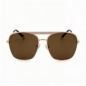 Polaroid Casual Square Sunglasses for Women — front view, Stainless Steel frame
