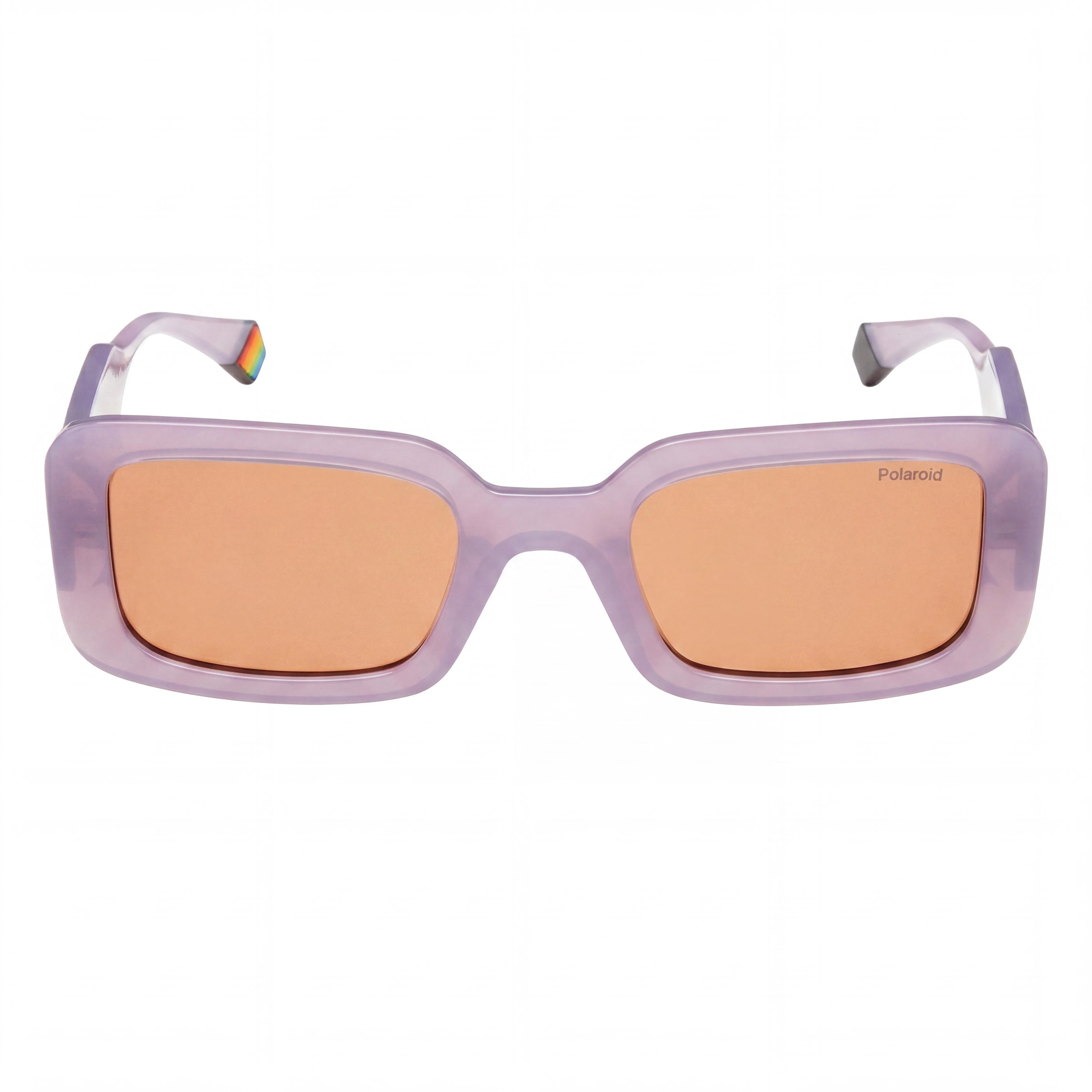 Gafas de sol polarizadas Polaroid Casual para mujer con protección UV, montura de policarbonato marrón lila, lentes lilas de 52 mm, Photo 2