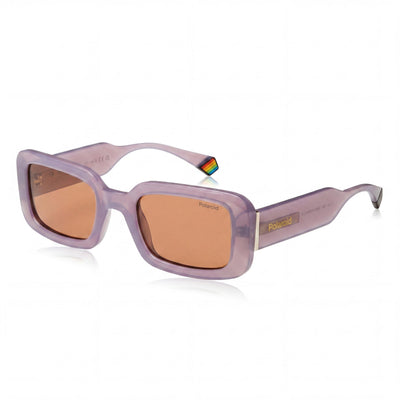 Polaroid Casual Lilac, Brown Rectangle Sunglasses for Women