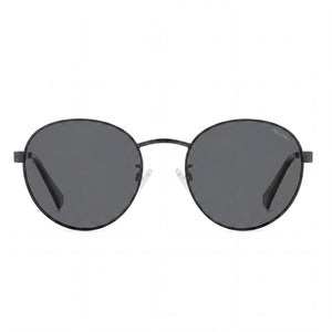 Polaroid Classic Round Sunglasses Unisex — front view, Stainless Steel frame