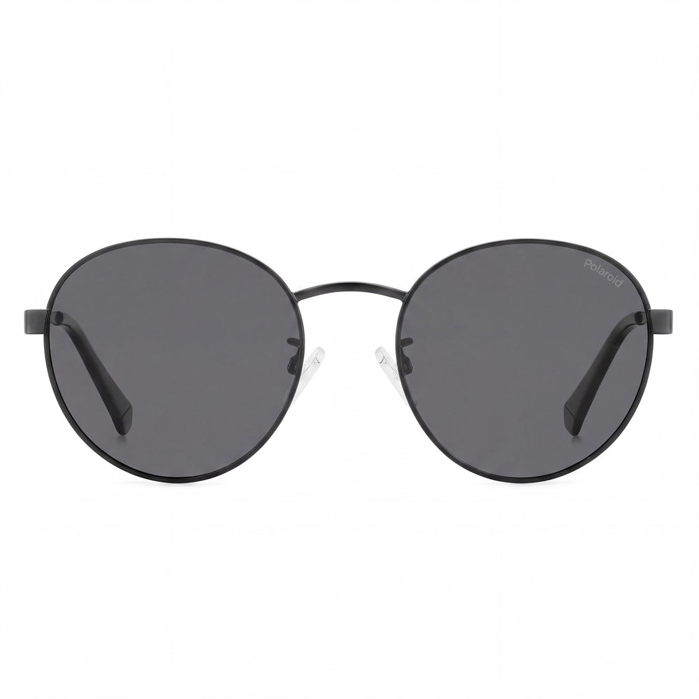 Polaroid Classic Round Sunglasses Unisex — front view, Stainless Steel frame