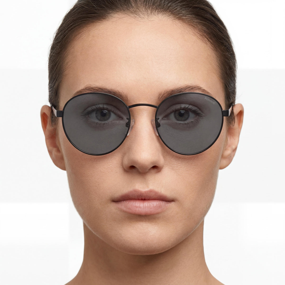 Polaroid Classic Matte Black/Grey Round Sunglasses Unisex, 52mm, Photo 5