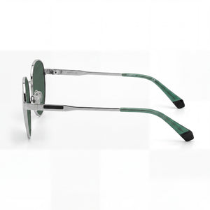 Polaroid Classic Round Sunglasses Unisex — side view, Polarized Green lens